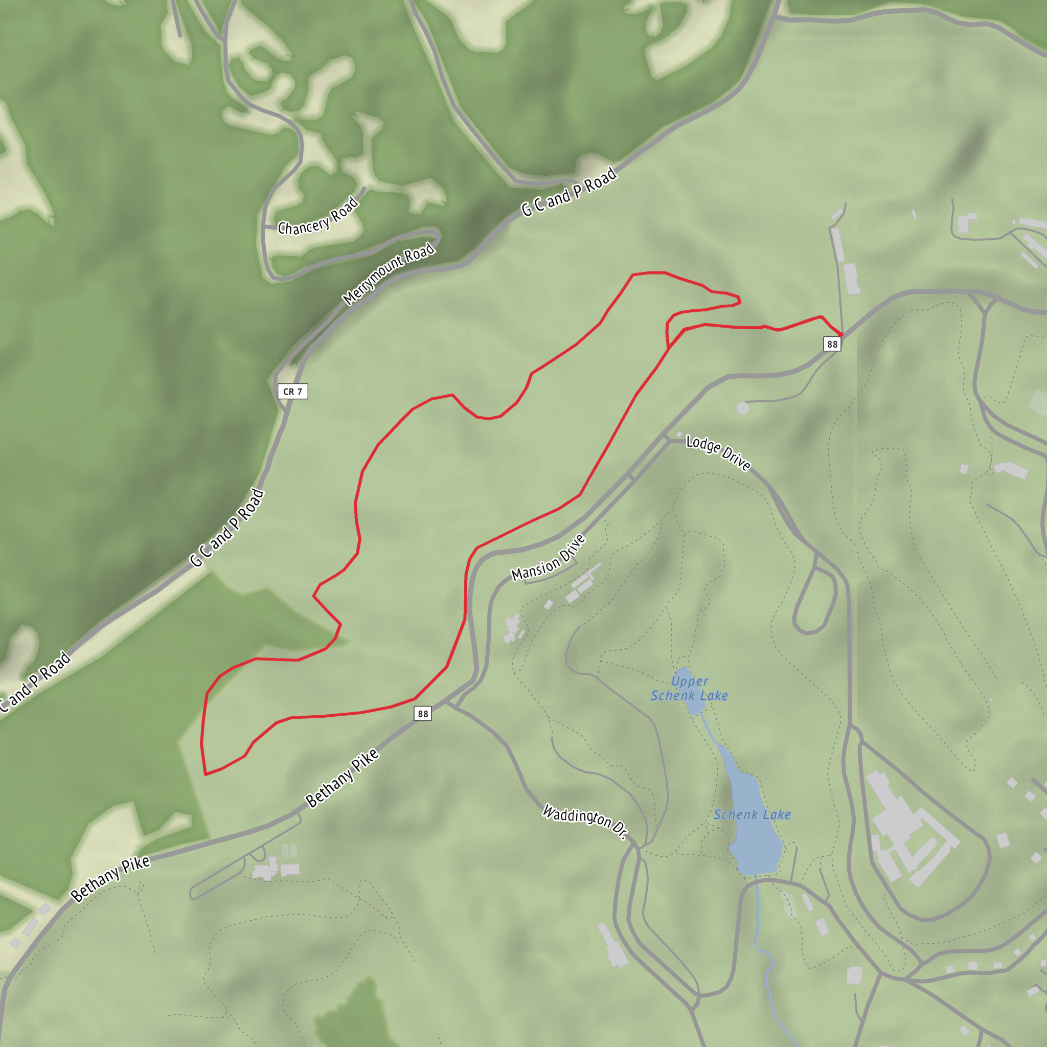 The Bridle White Trail mobile static map