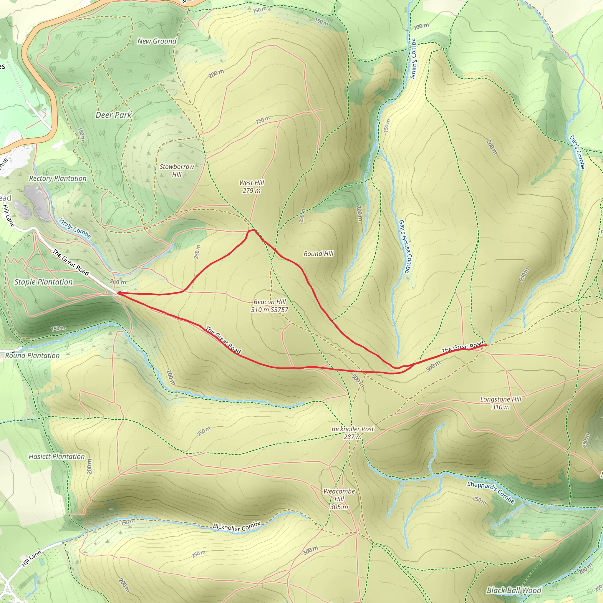 Vinny Combe Plantation Loop mobile static map