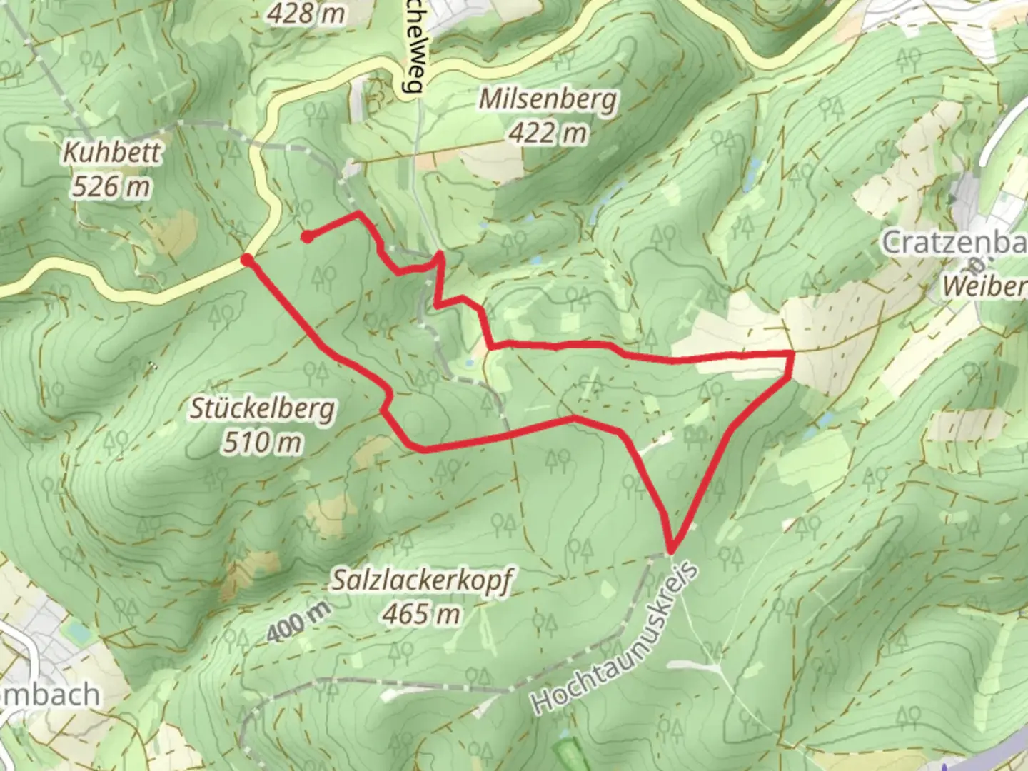 An image depicting the trail Rundwanderweg Fuchs Hasselbach and its surrounding area.