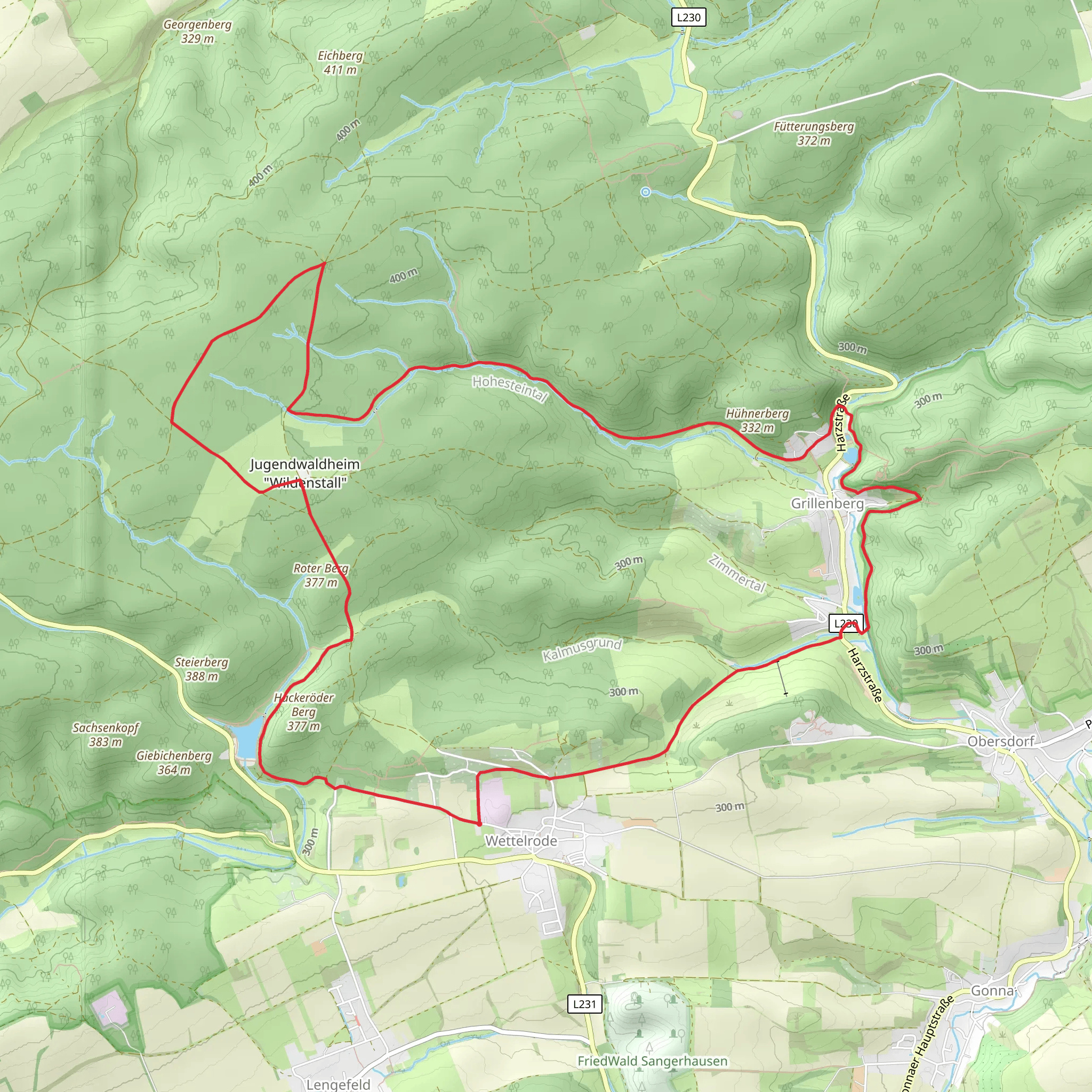 Kunstteich and Schlossteich via Steigerschleife mobile static map