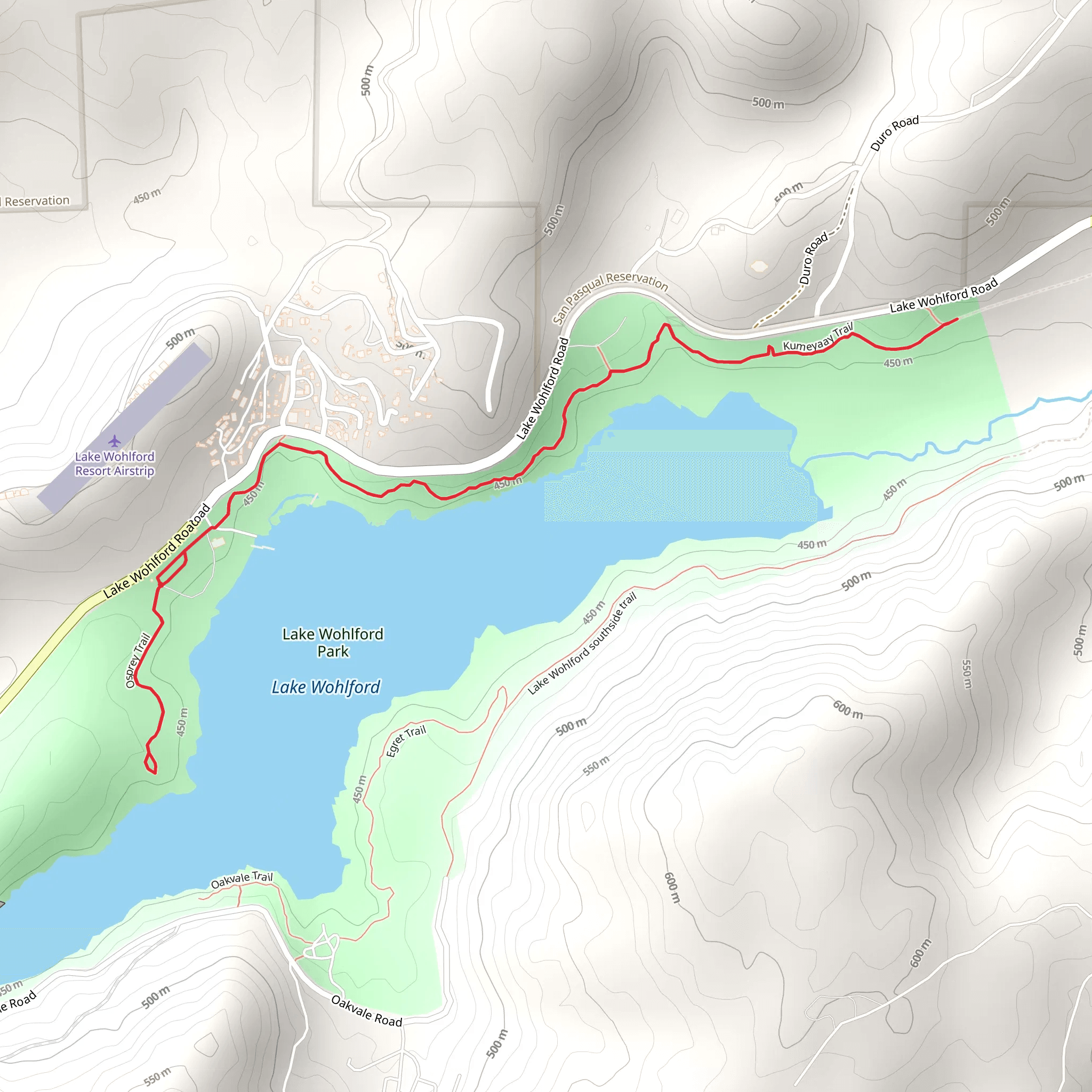Lake Wohlford 0 Kumeyaay Trail mobile static map