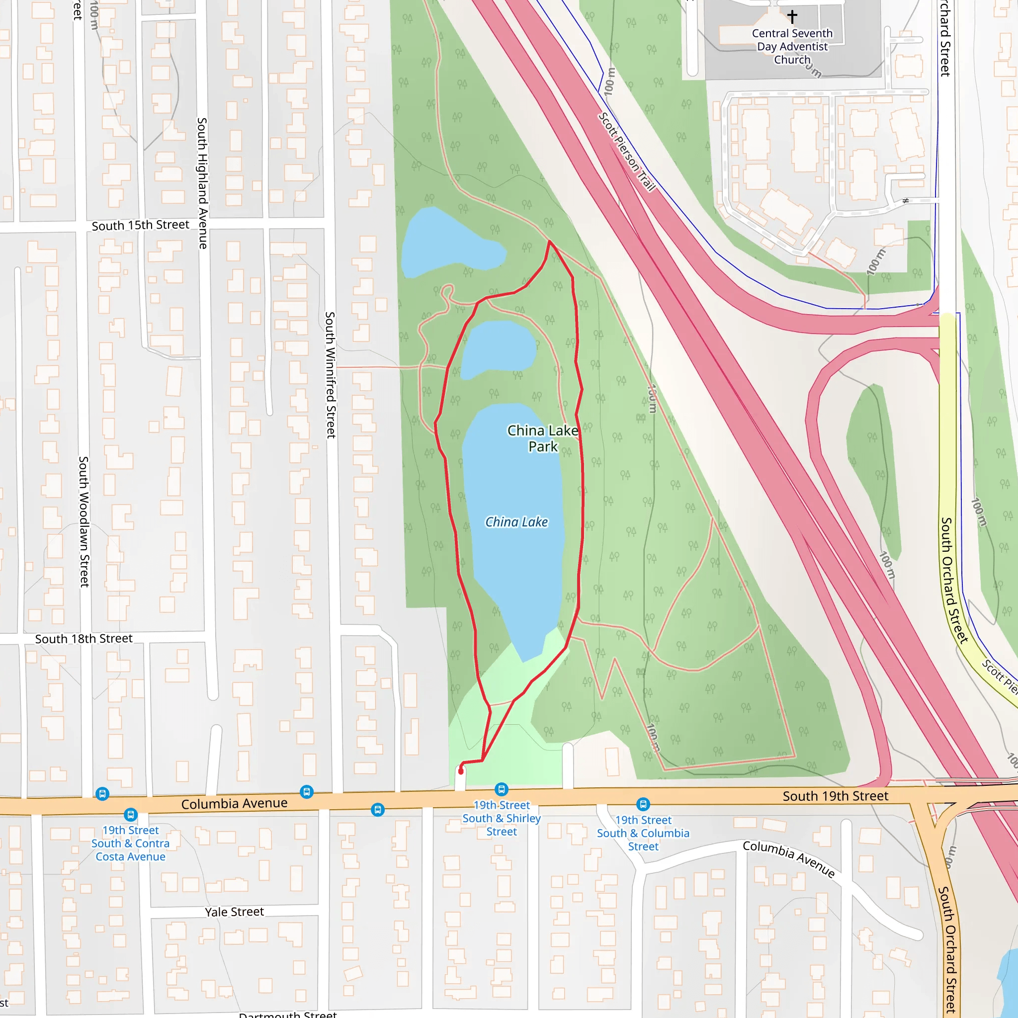 China Lake Loop mobile static map