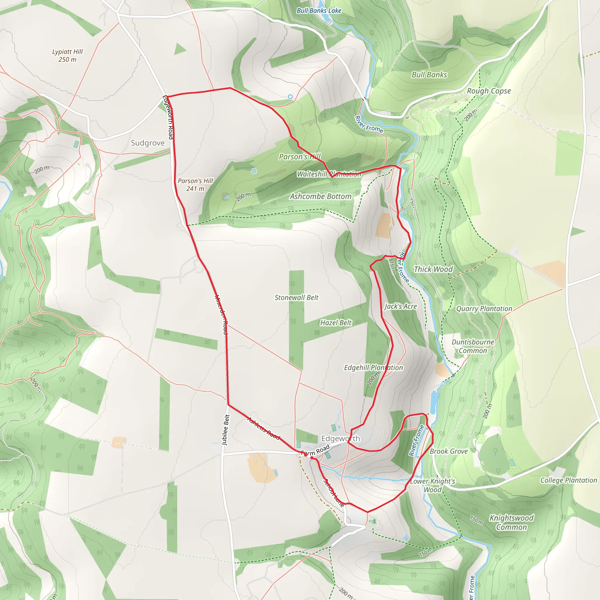 Ashcombe Bottom Loop mobile static map