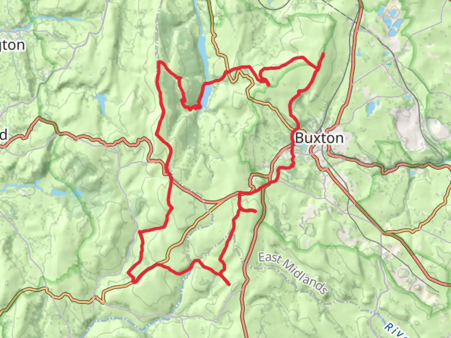 An image depicting the trail West Buxton 12 Ethels and its surrounding area.