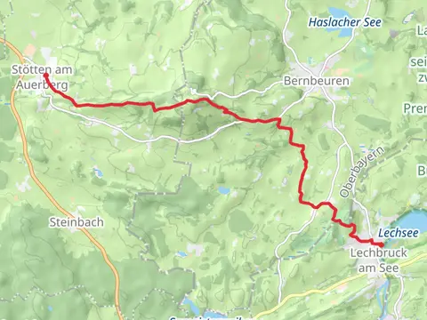 Stötten am Auerberg to Lechberg am See via Römerweg and Jägersteig