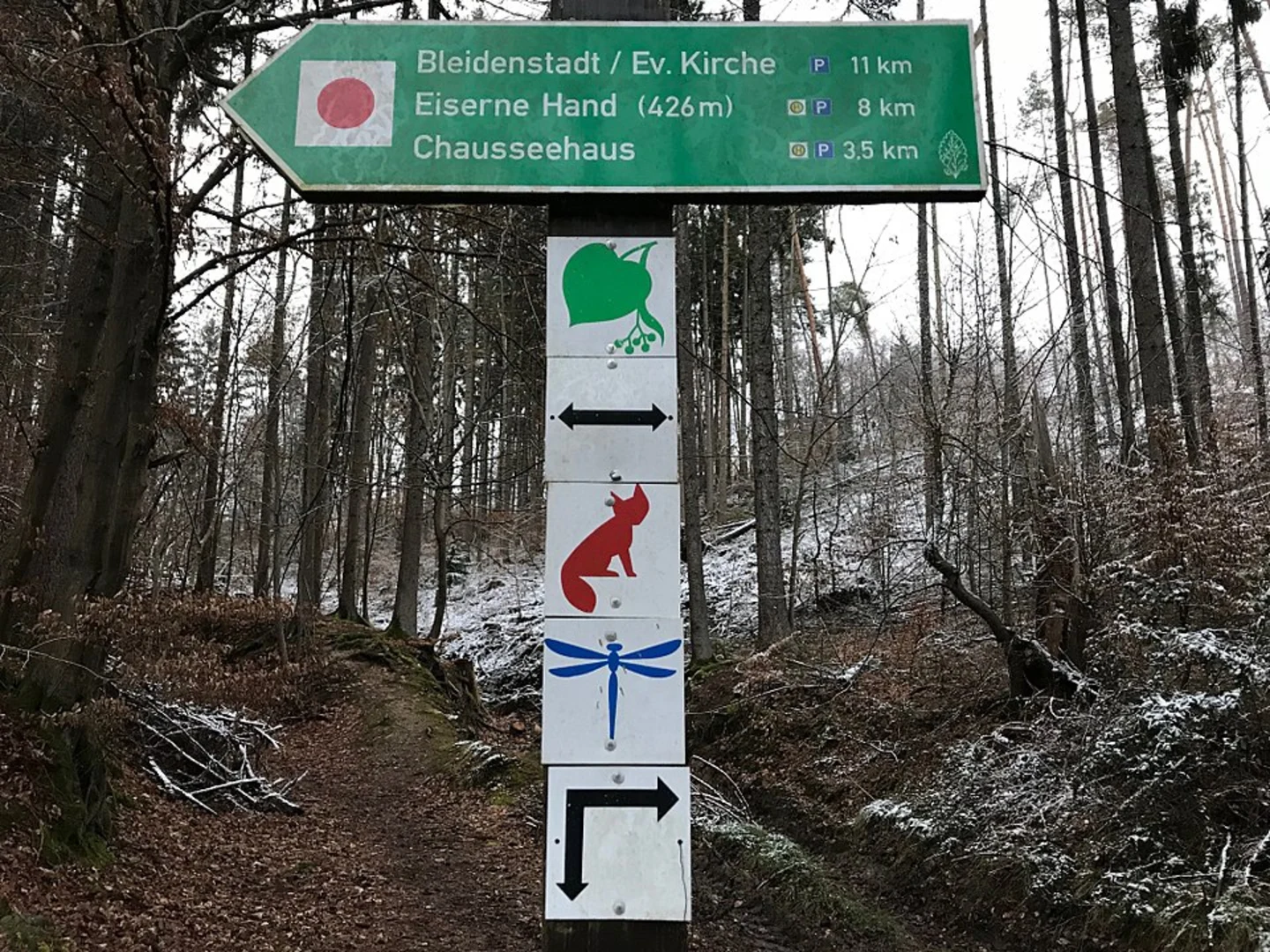 An image depicting the trail Lindenblatt and Rundwanderweg Fuchs Loop and its surrounding area.