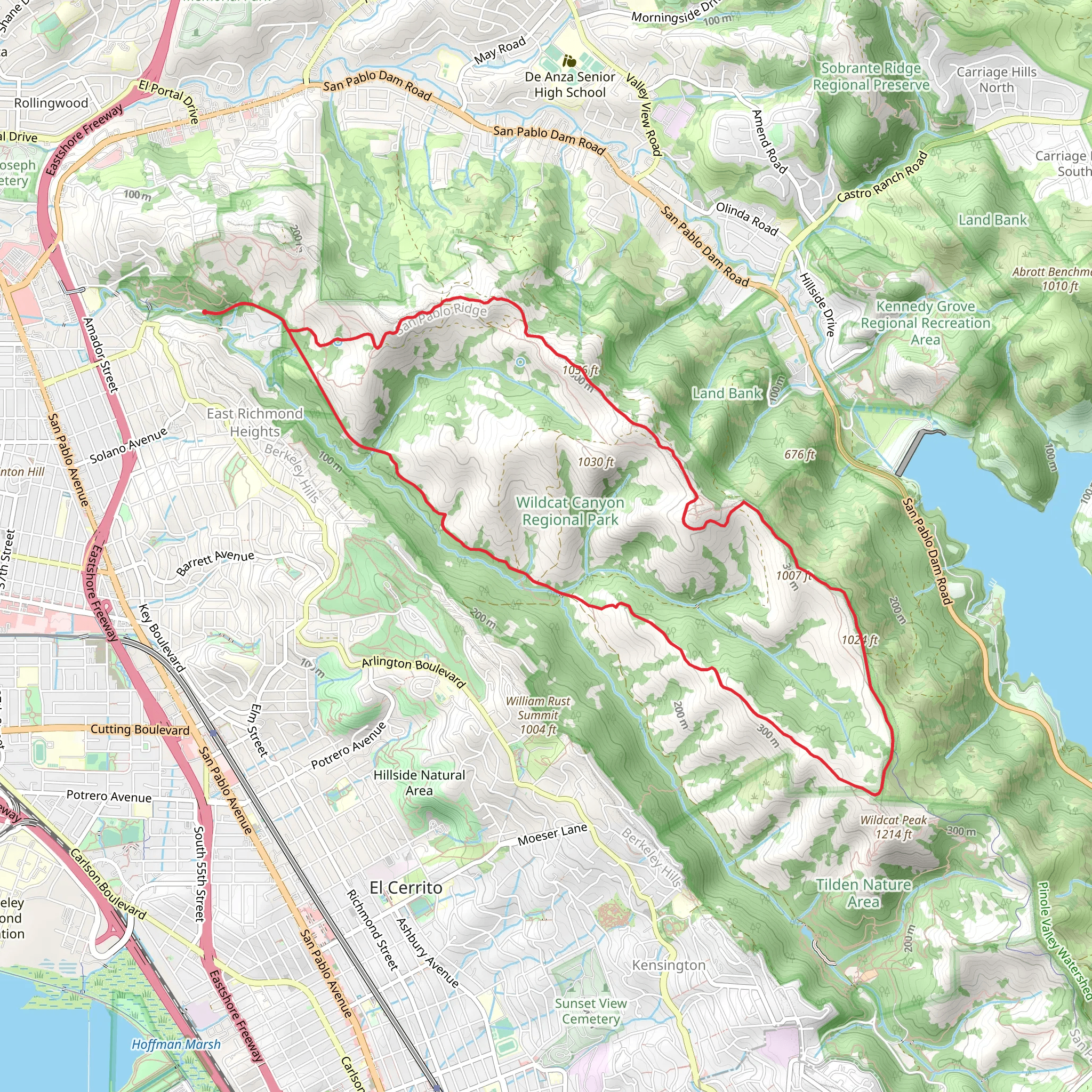 La Colina - Belgum - San Pablo Ridge -Nimitz Way Conlon Loop Trail mobile static map