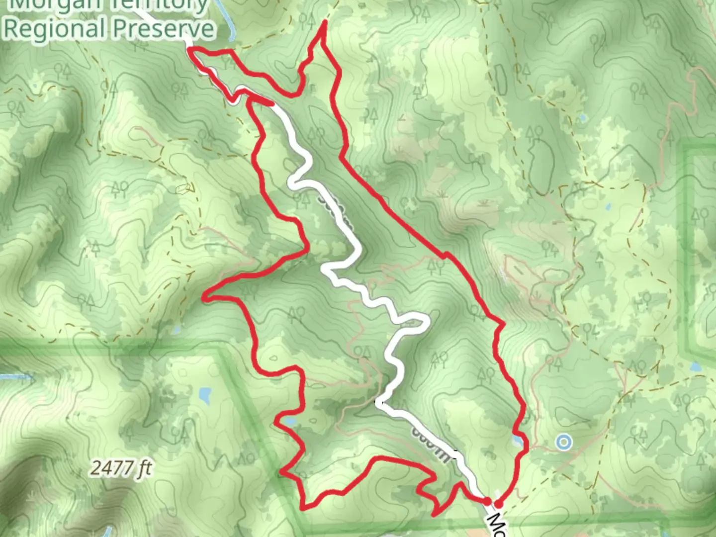 An image depicting the trail Marsh Creek Loop and its surrounding area.
