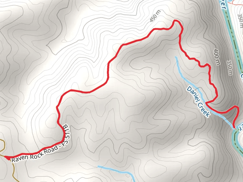 Raven Rock Road to Daniel Creek