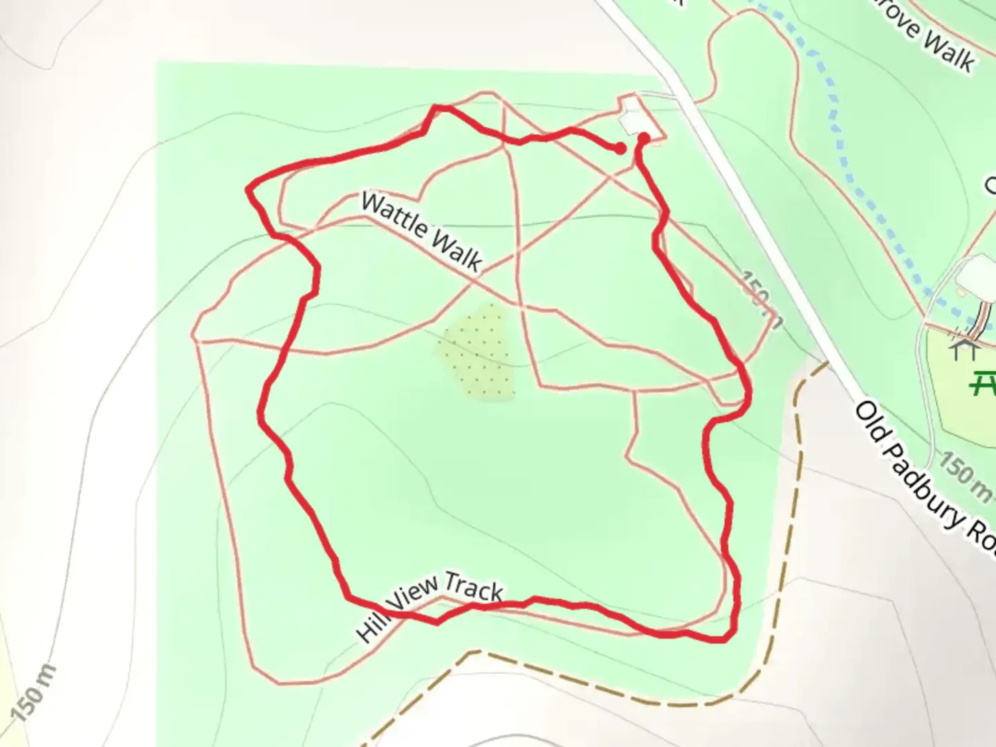 An image depicting the trail Hill View Trail and its surrounding area.