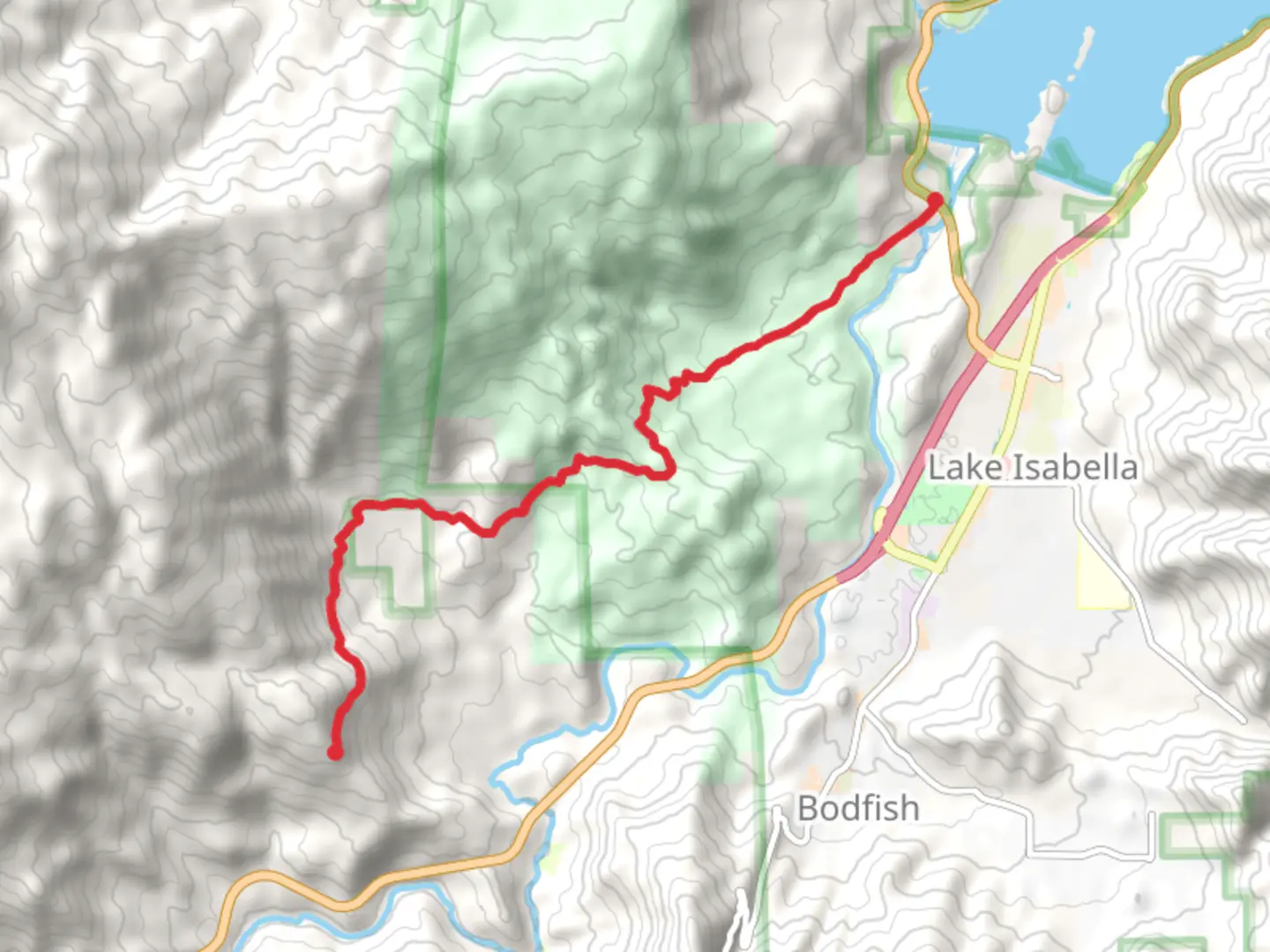 An image depicting the trail Keyesville Road and Black Gulch Road Walk and its surrounding area.