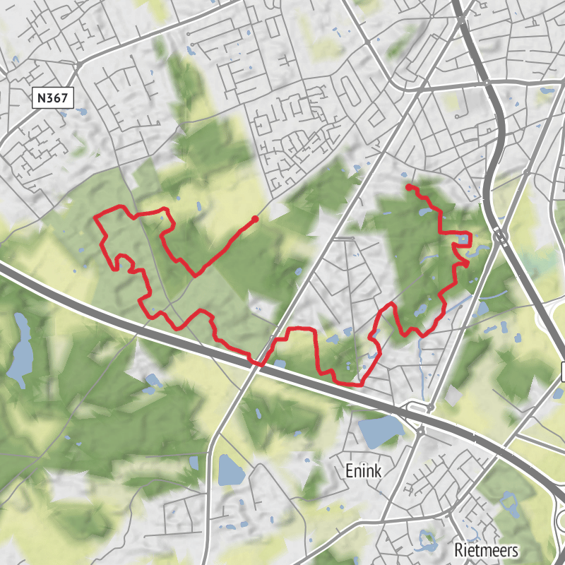 A map preview of the recording Wandelronde van Vlaanderen 421–425 - aug 17.