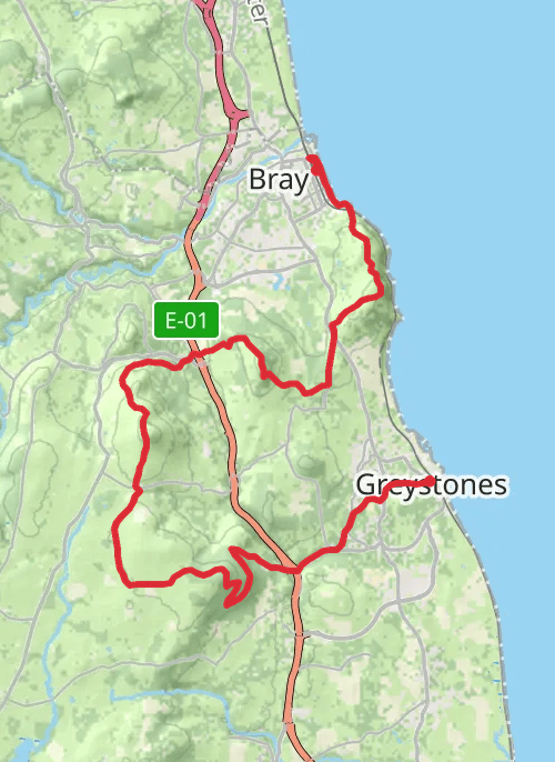 Hike on graystone - Down hill - Great Sugarloaf - Sugarloaf - Bray head - Bray daly mobile static map
