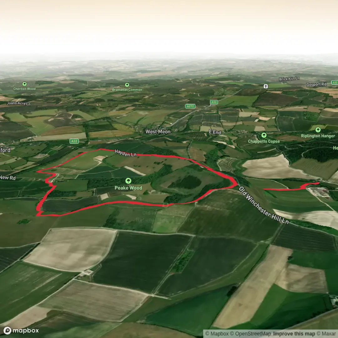 An image depicting the trail Old Winchester hill and its surrounding area.