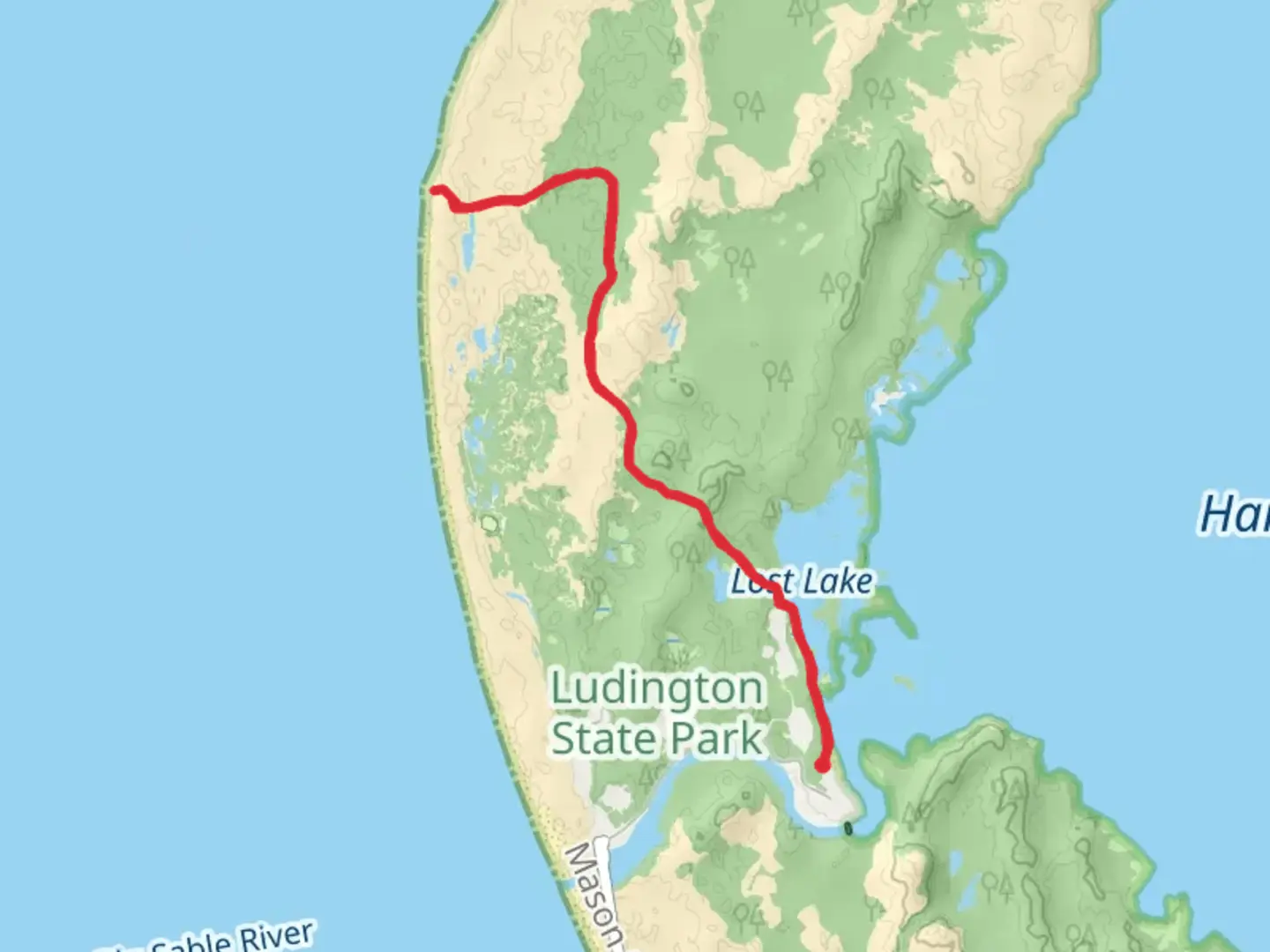 An image depicting the trail Lost Lake and Lighthouse Trail and its surrounding area.
