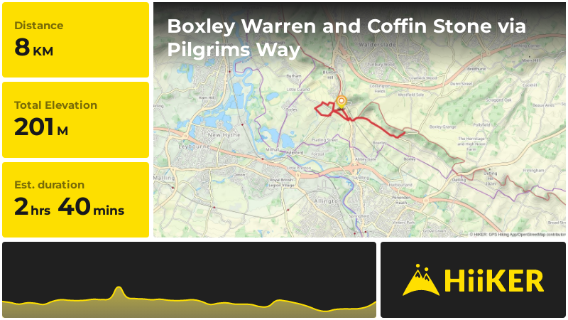 Boxley Warren and Coffin Stone via Pilgrims Way | Kent | England