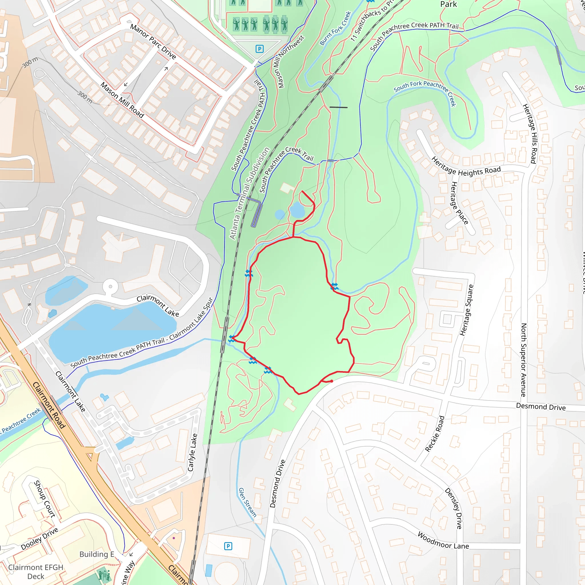 South Fork Peachtree Creek Loop mobile static map
