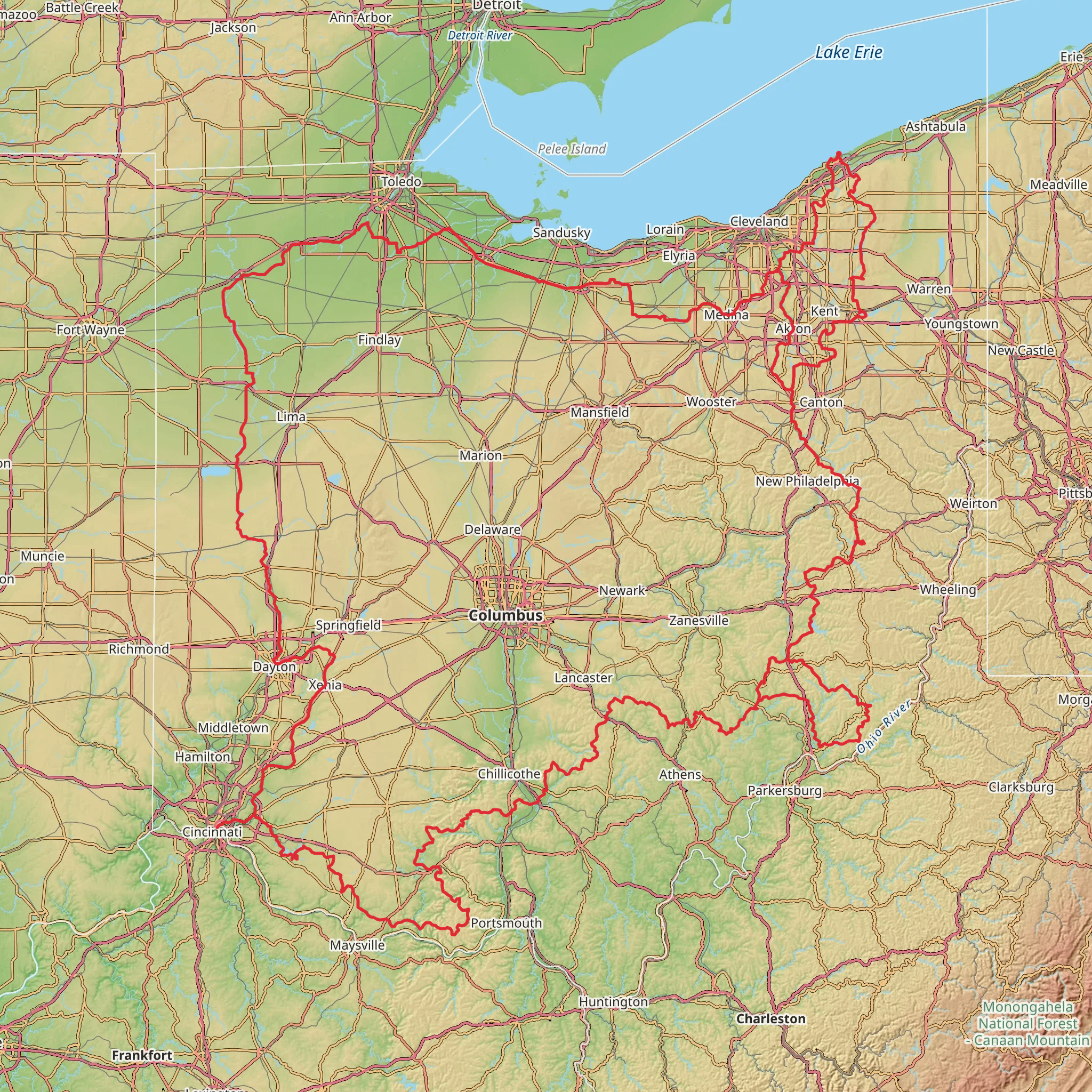 Buckeye Trail mobile static map