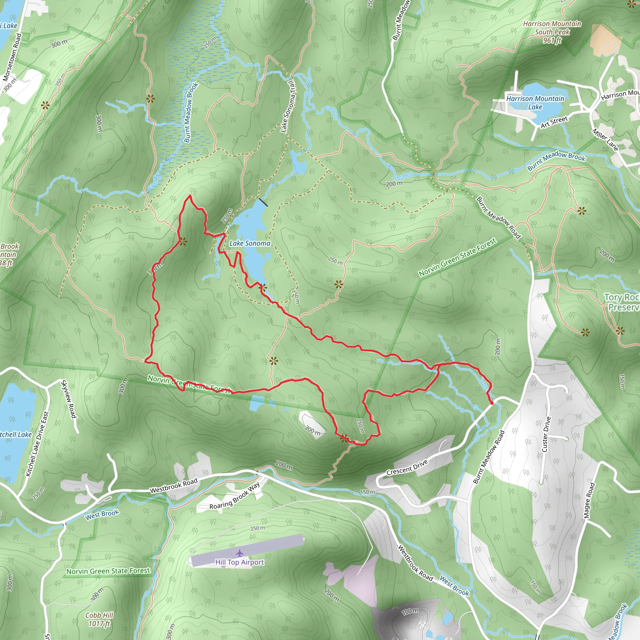 Manaticut Point and Hewitt-Butler Loop Trail mobile static map