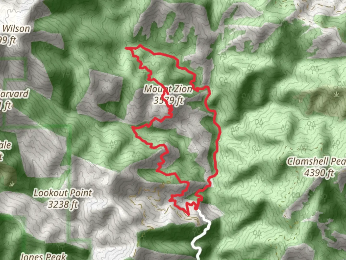 An image depicting the trail Gabrielino, Mount Zion and Upper Winter Creek Loop Trail and its surrounding area.