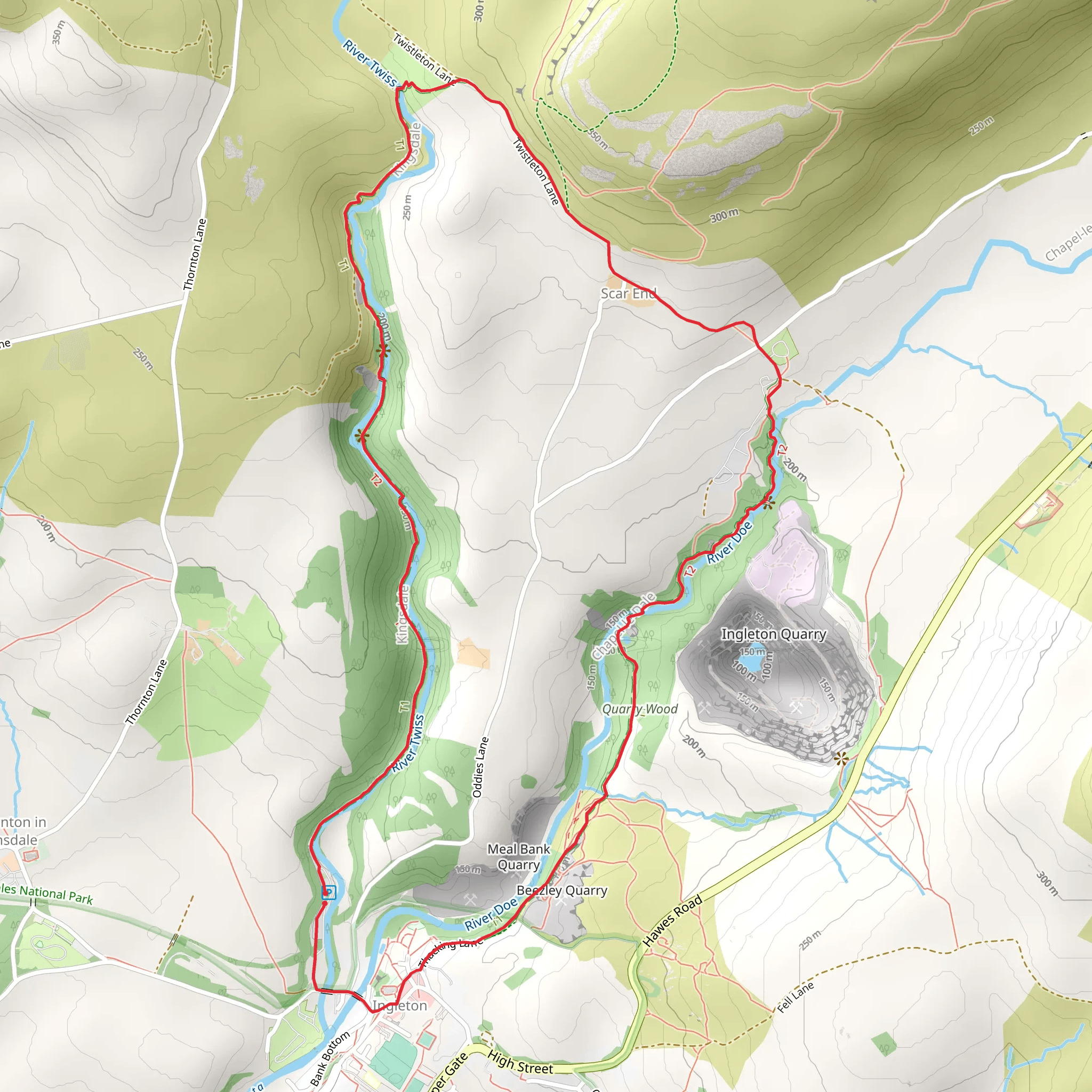 Ingleton Fall Loop mobile static map