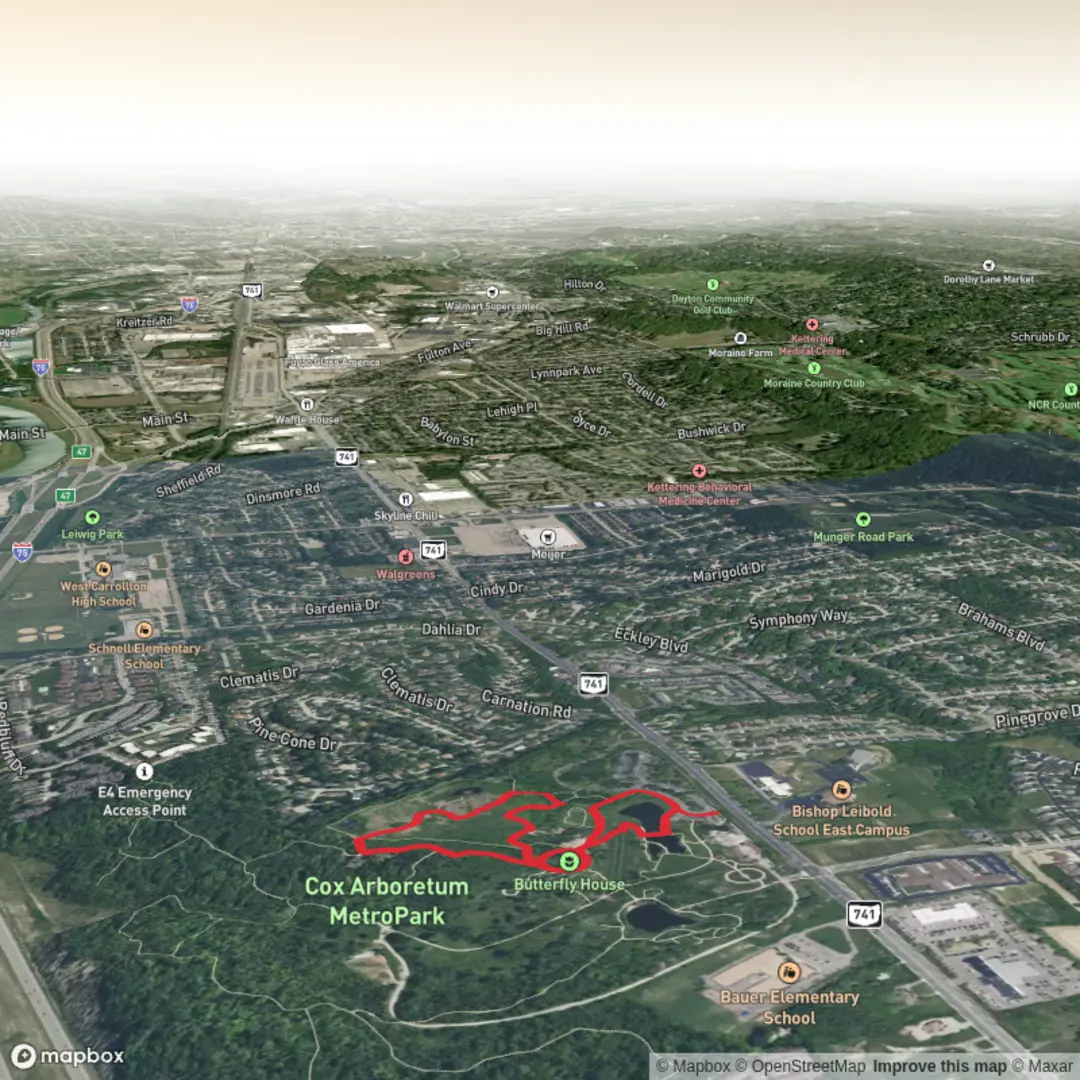 An image depicting the trail Red Loop Trail and its surrounding area.