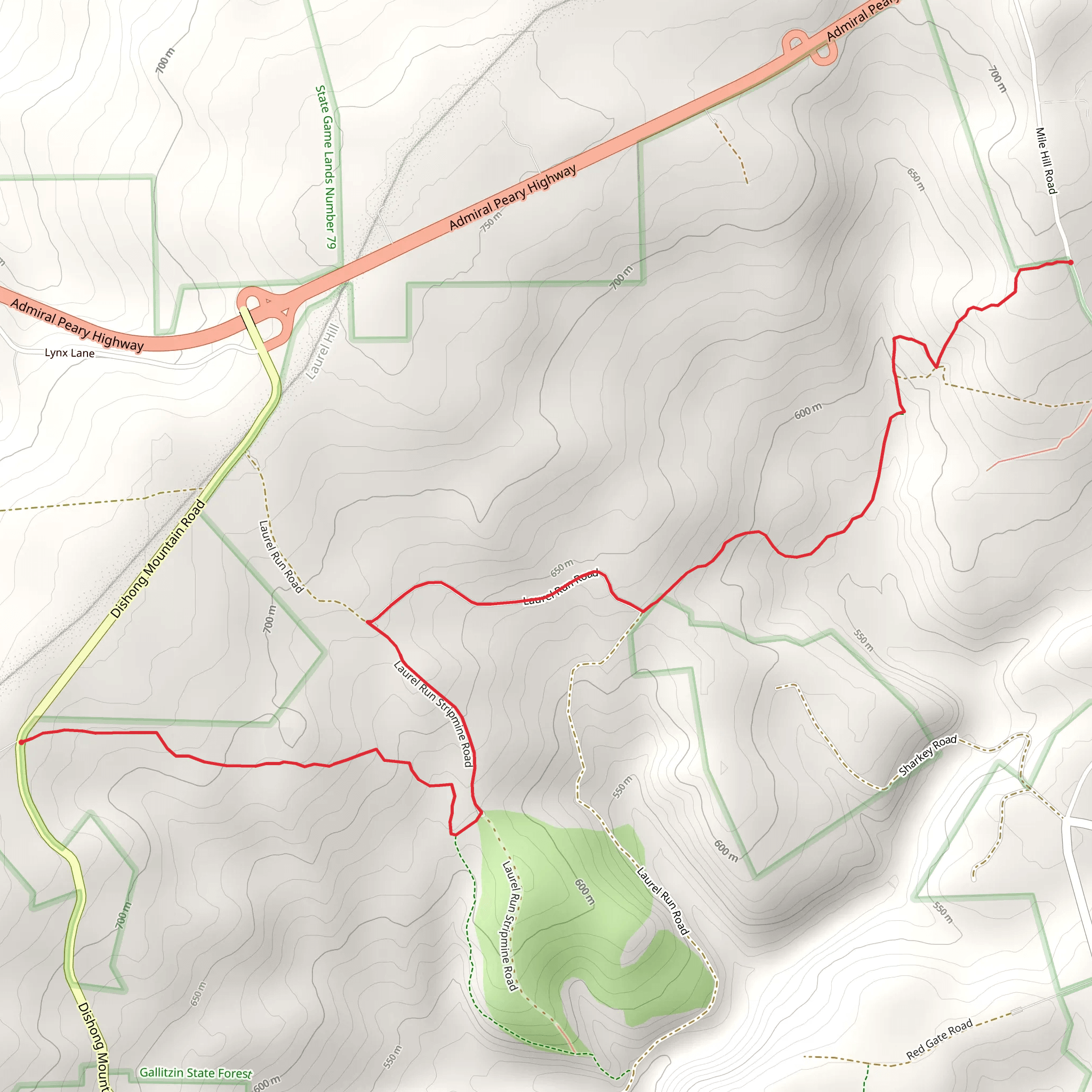 Chickaree Trail mobile static map