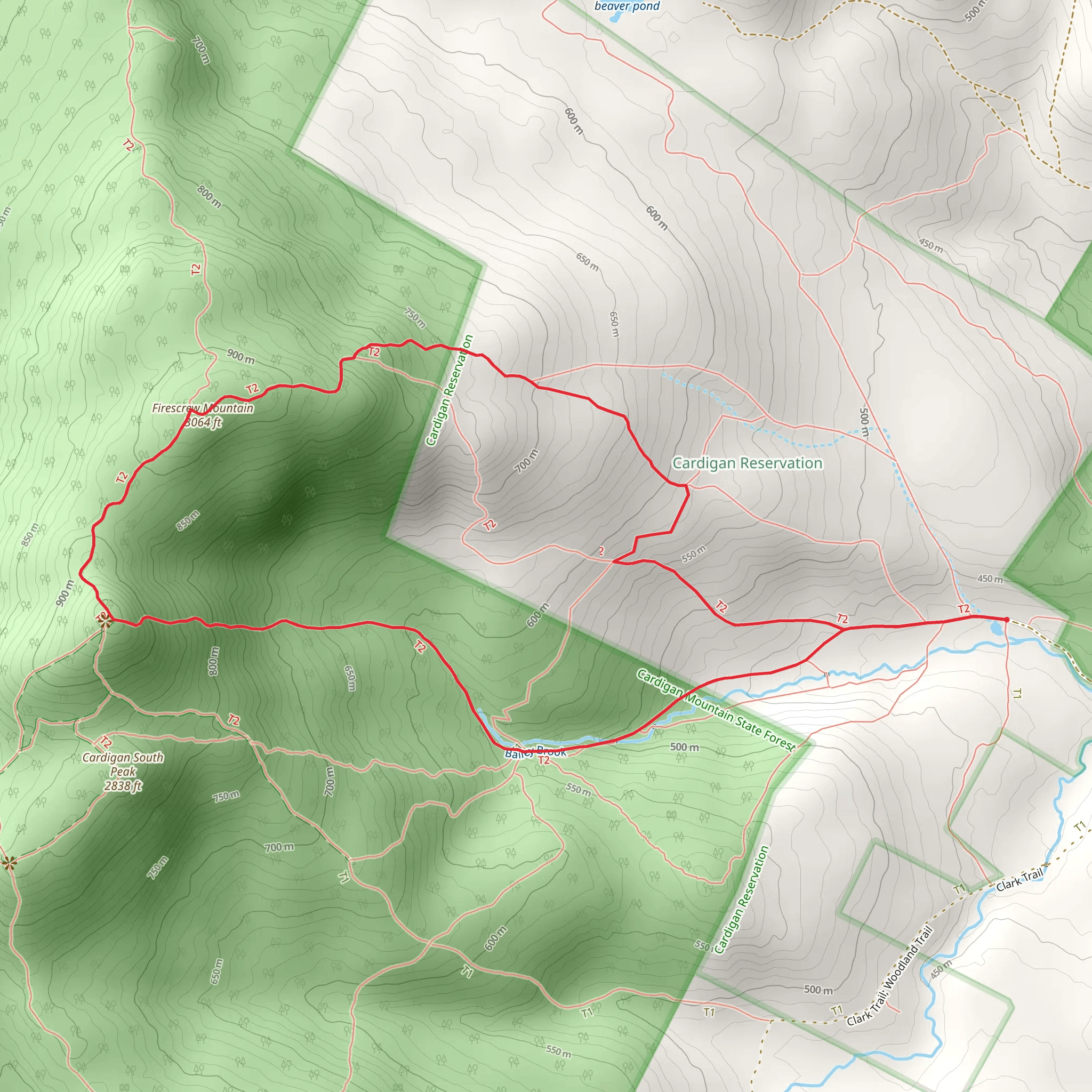Firescrew Mountain Trail mobile static map