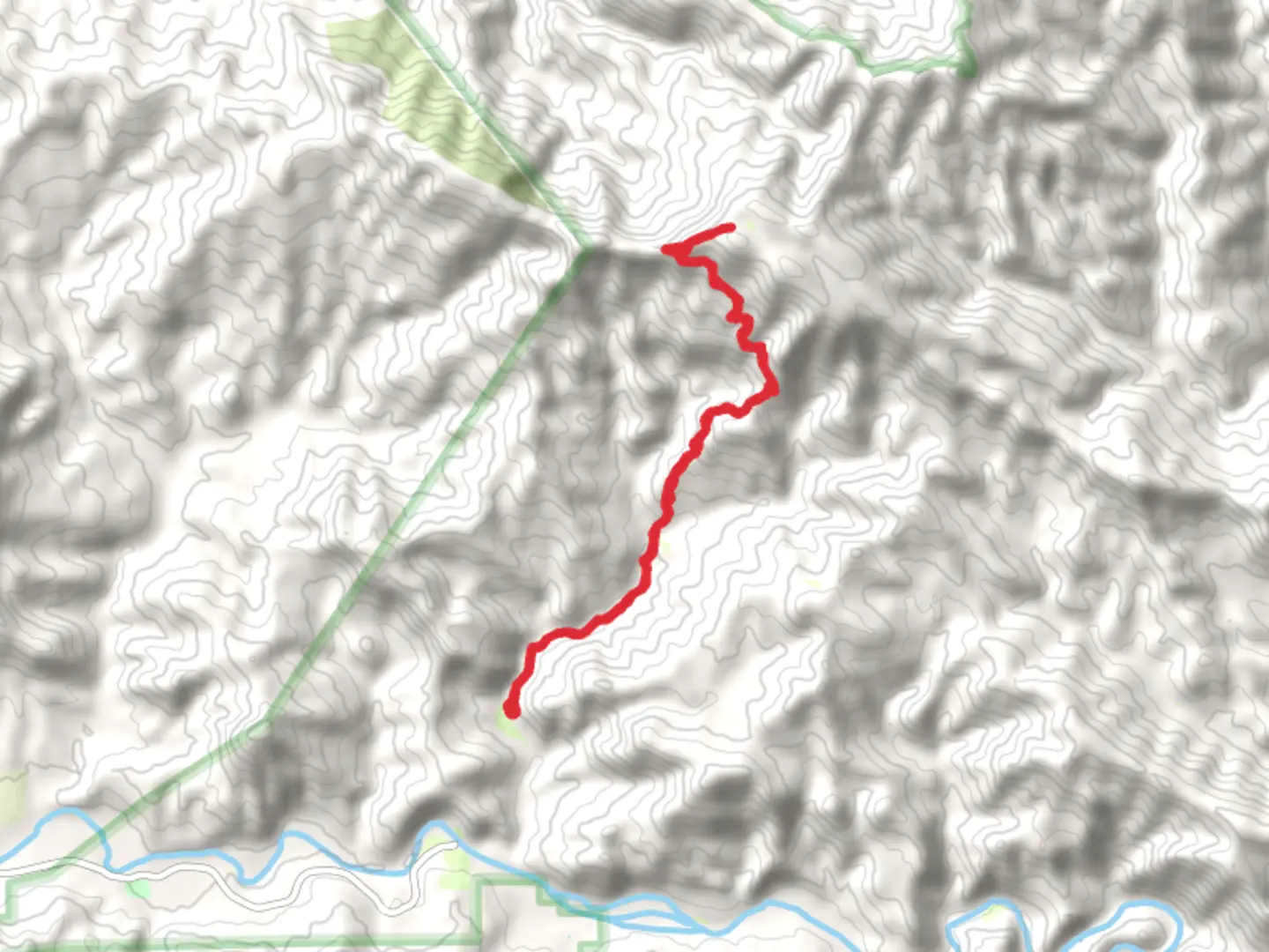 An image depicting the trail Santa Cruz Trail and Happy Hollow Connector Trail and its surrounding area.