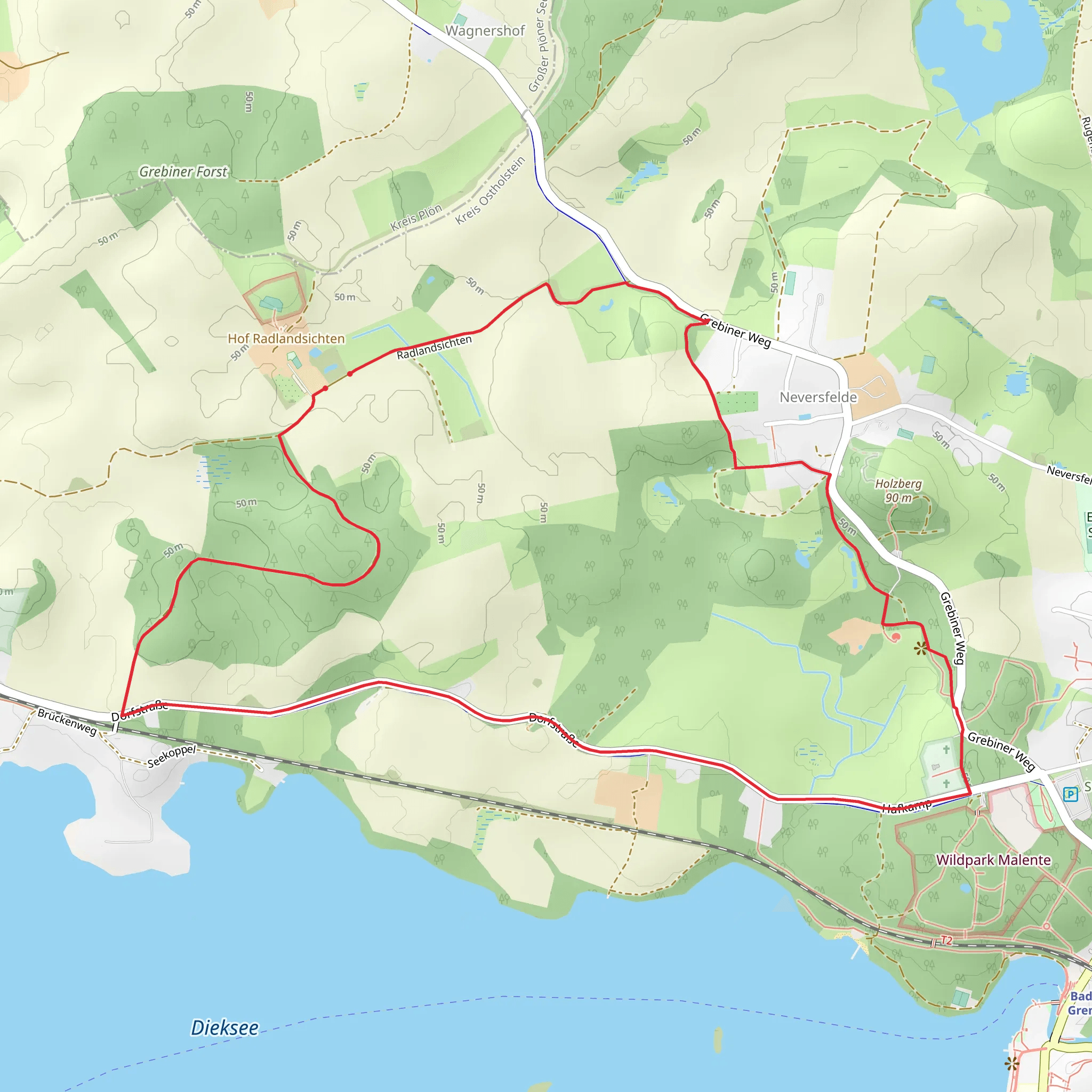 Margarethenhof Route and Forst Route mobile static map