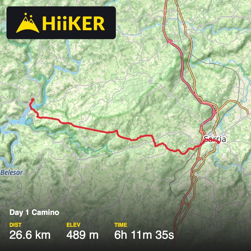 A map preview of the recording Day 1 Camino .