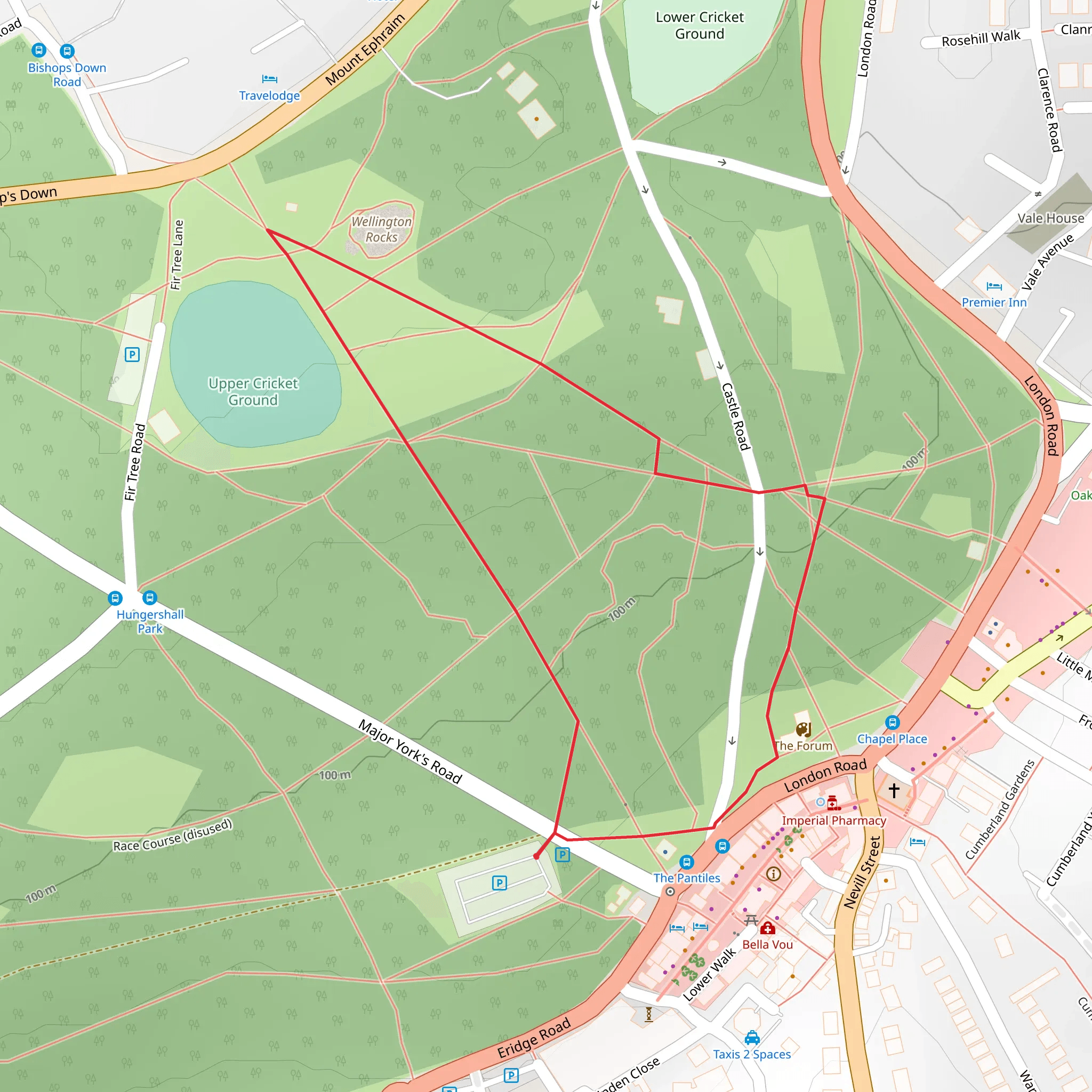 Tunbridge Wells Common Loop mobile static map