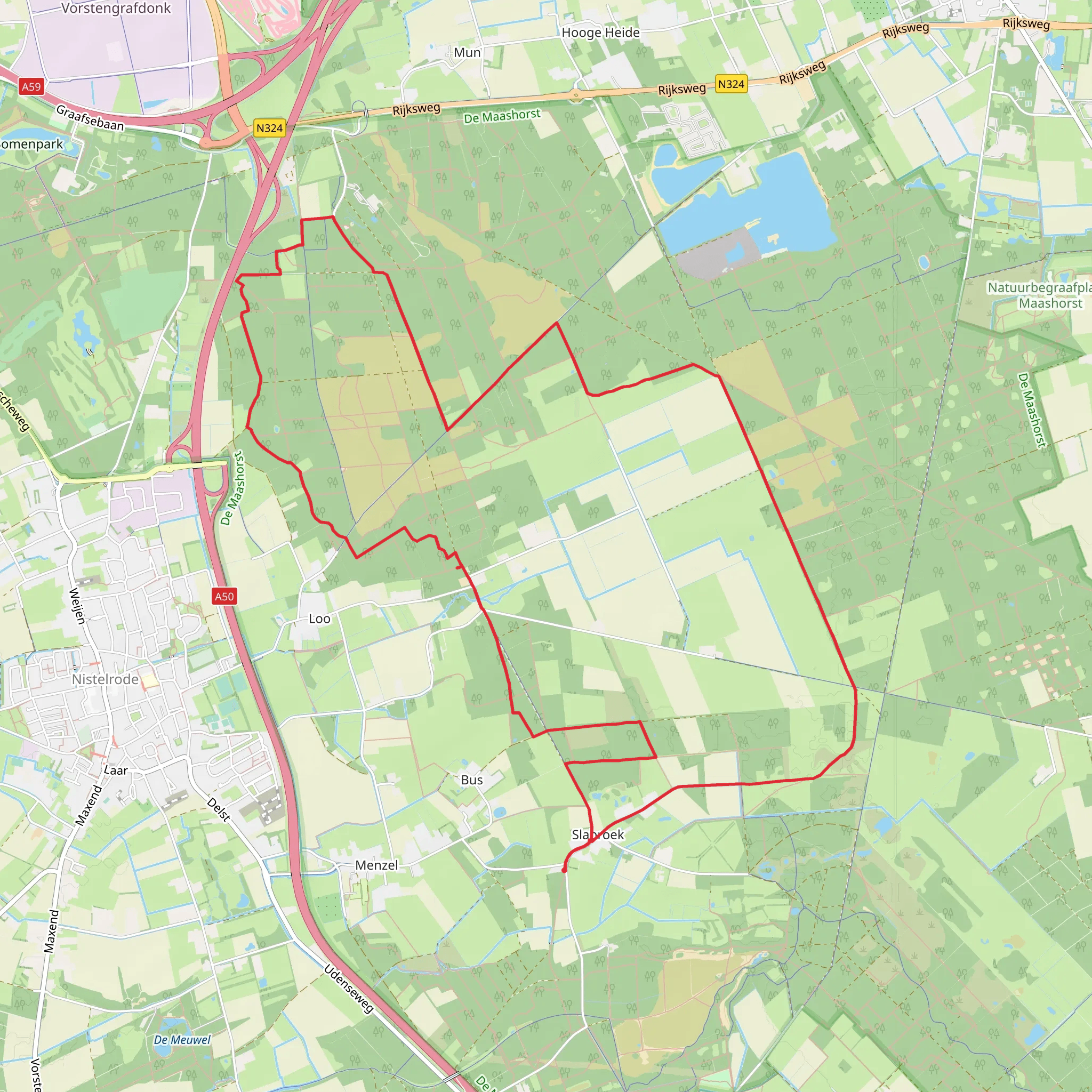 Slapertweg and Nistelrooise Baan Loop mobile static map