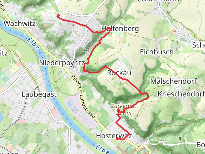 Hosterwitz to Wachwitz via Gelber Strich