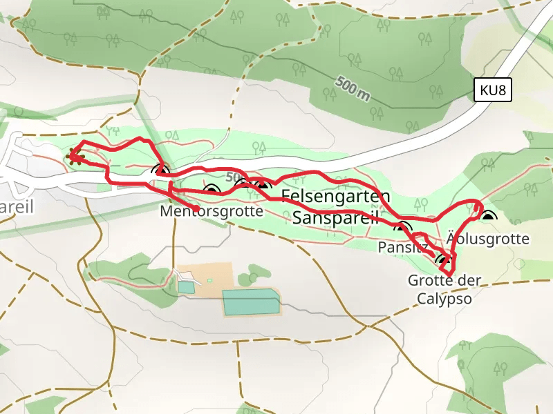 Belvedere, Sybillengrotte and Bergfried Loop