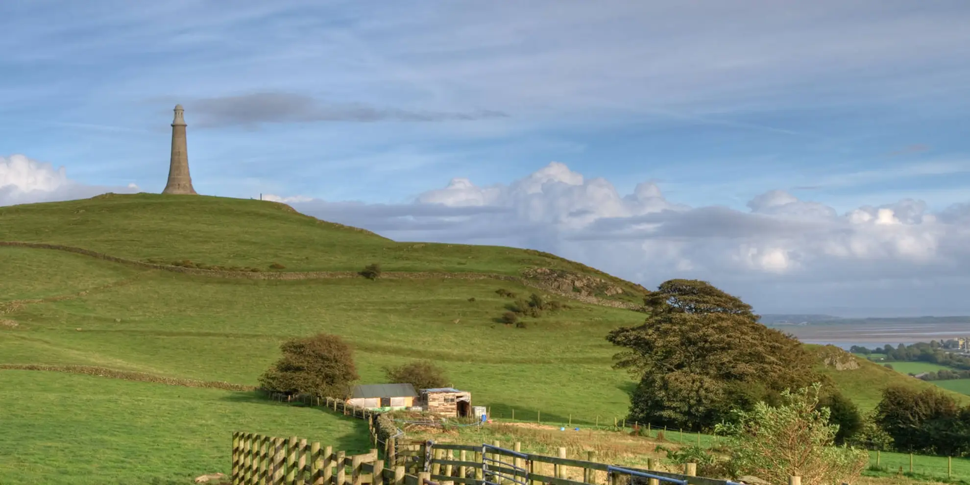 An image depicting the trail Five Trigs Walk from Ulverston and its surrounding area.
