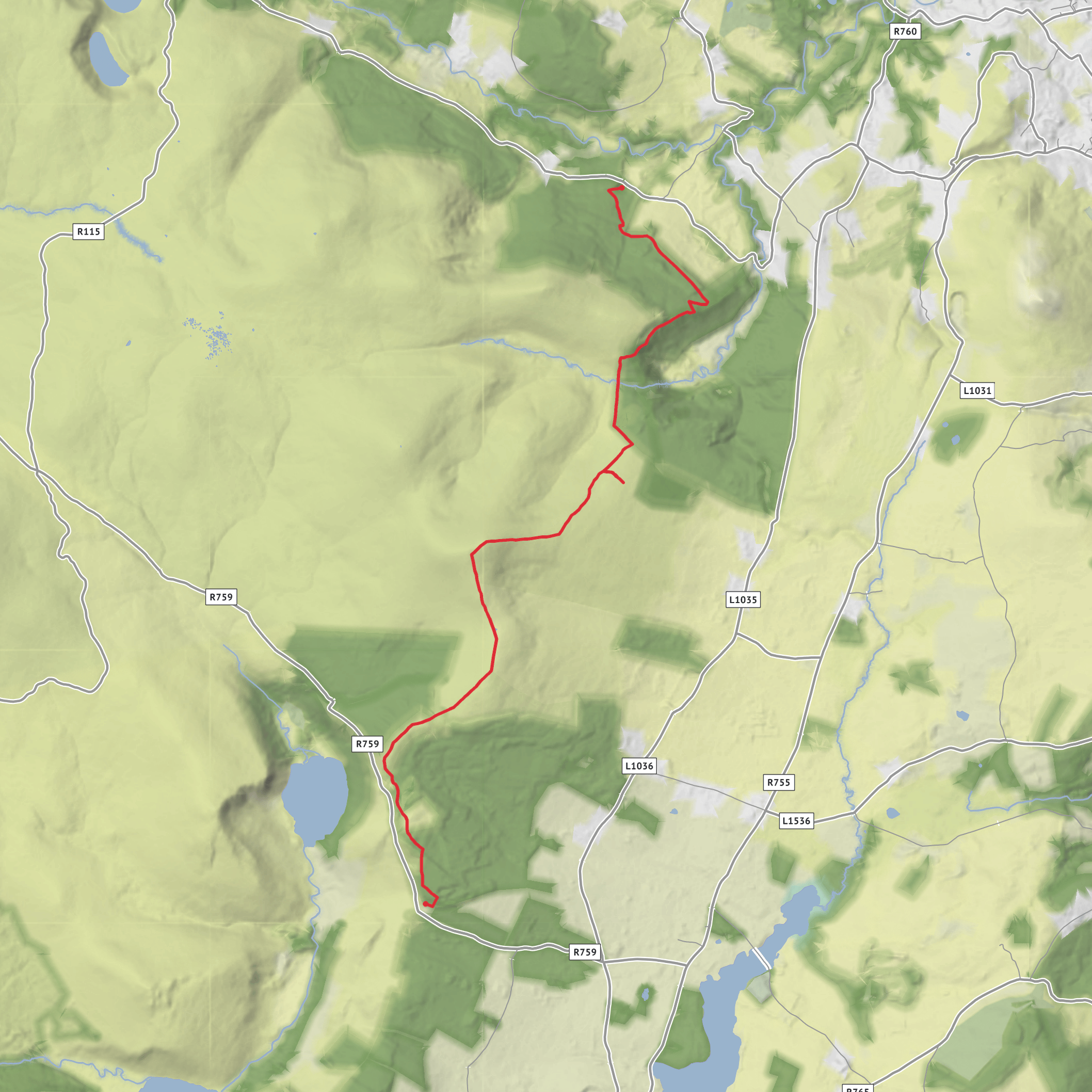 Douce via Crone Woods Car Park and JB Malone Hiking Trail Carpark mobile static map