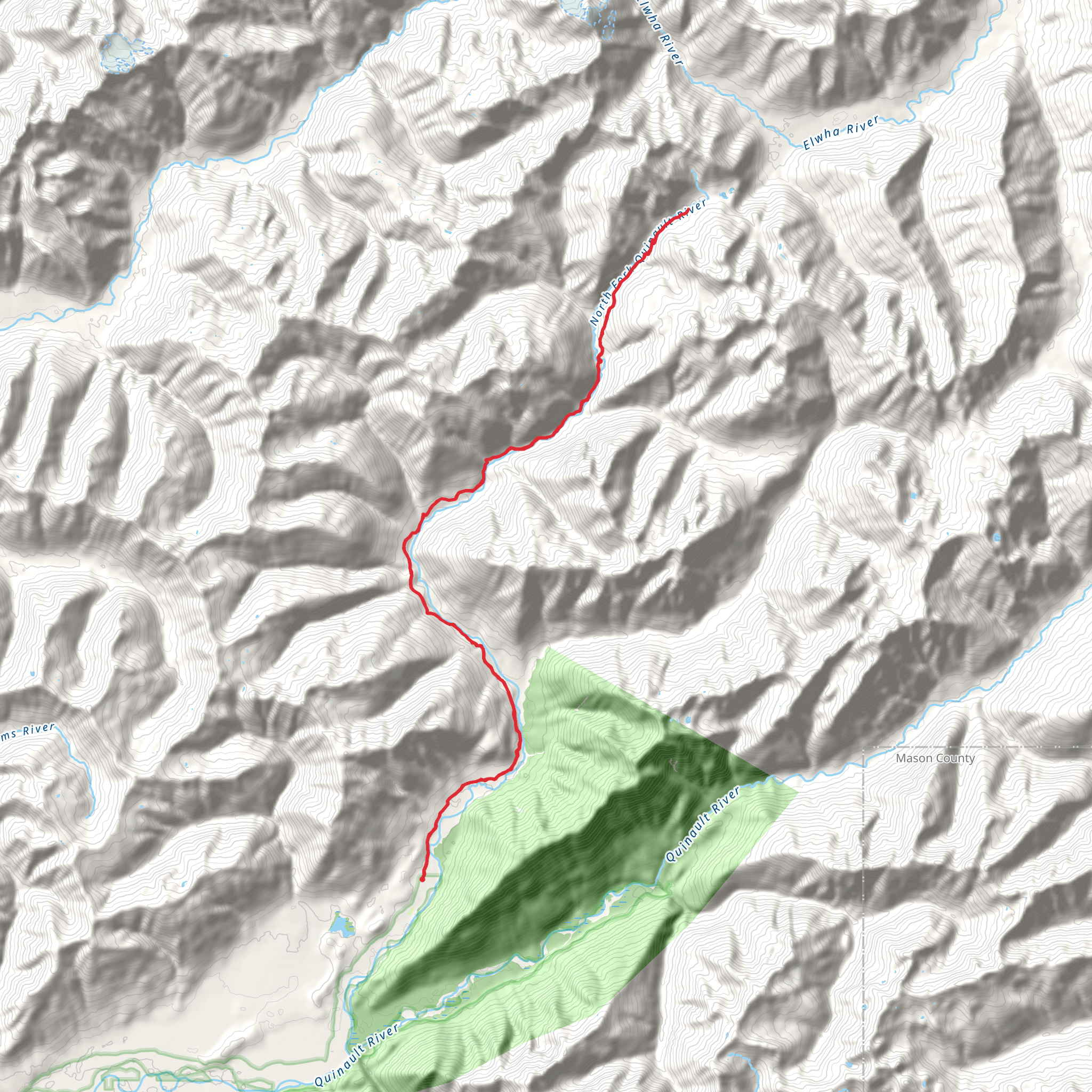 North Fork Quinault River Trail mobile static map