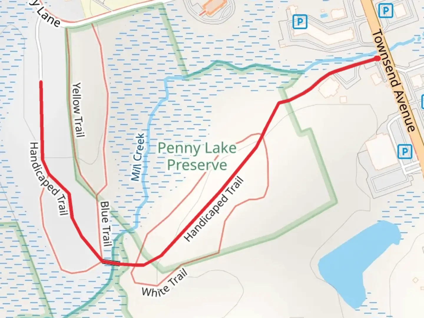 An image depicting the trail Handicaped Trail and its surrounding area.