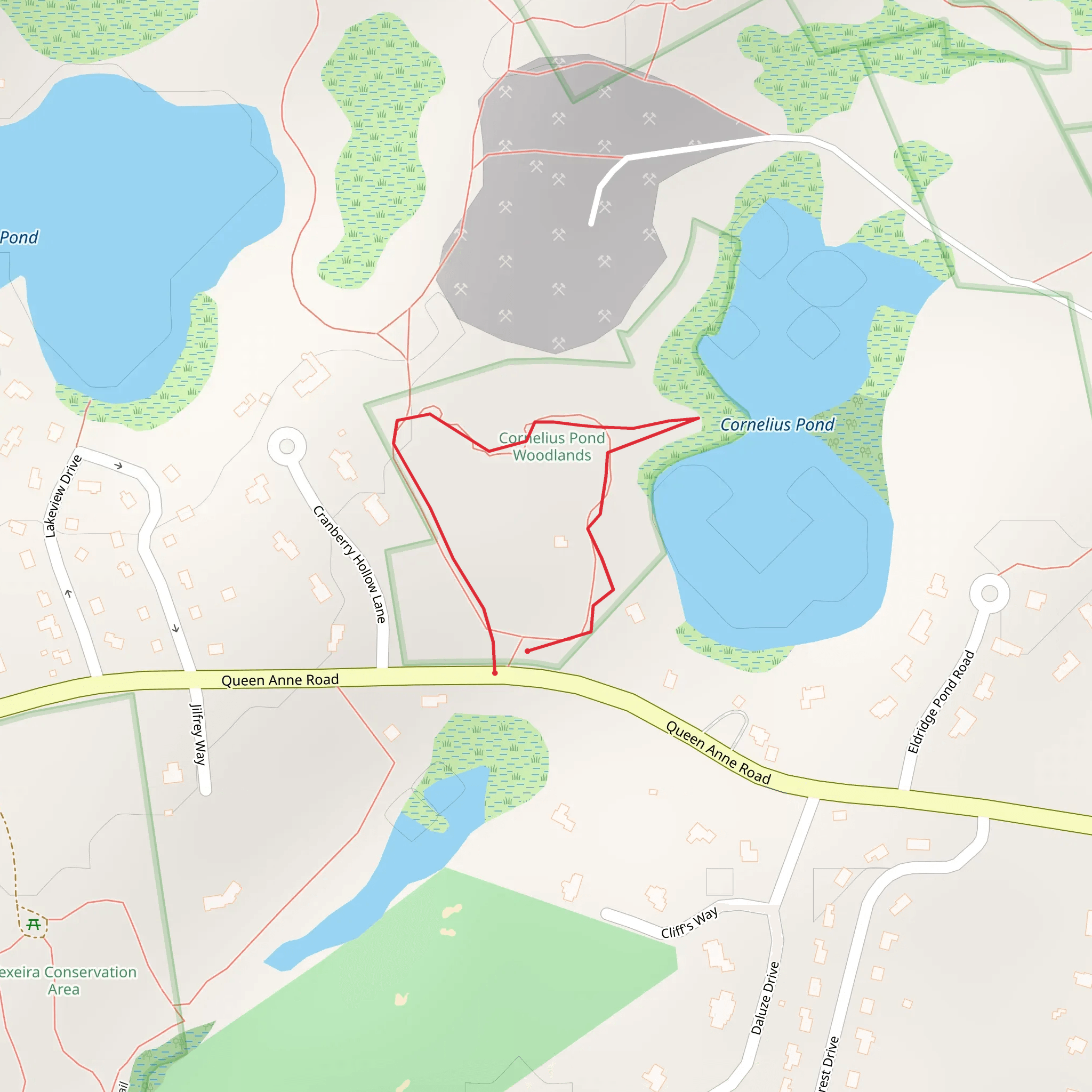 Cornelius Pond Loop - West mobile static map