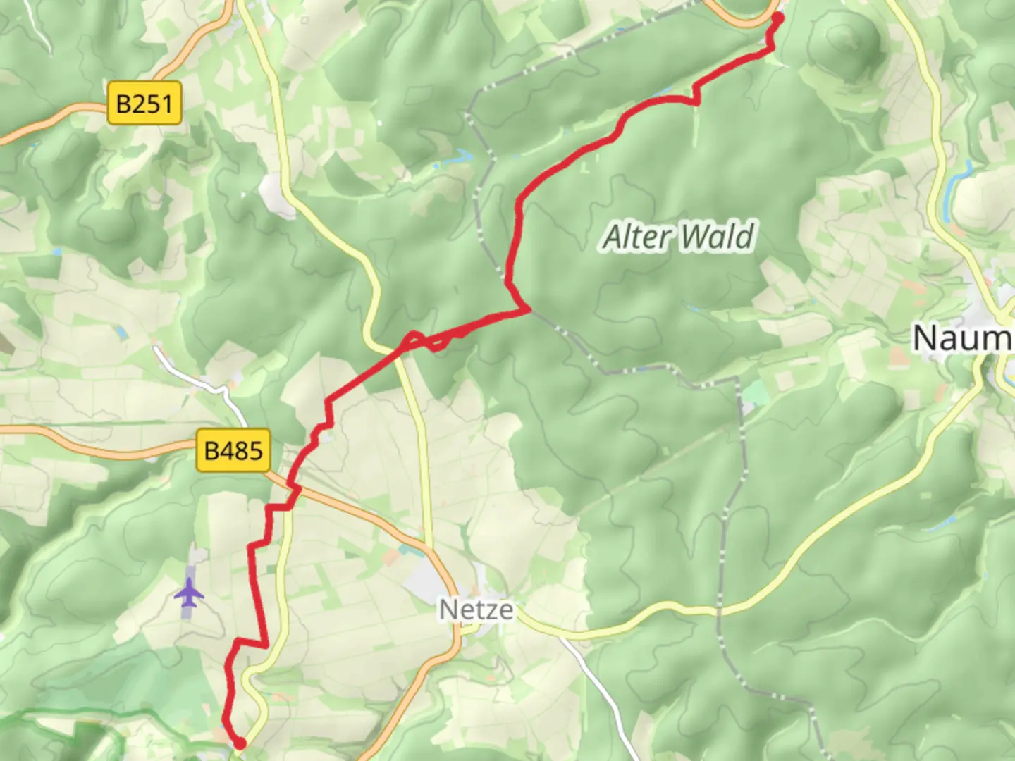 An image depicting the trail Hasenmühle to Waldeck Walk and its surrounding area.