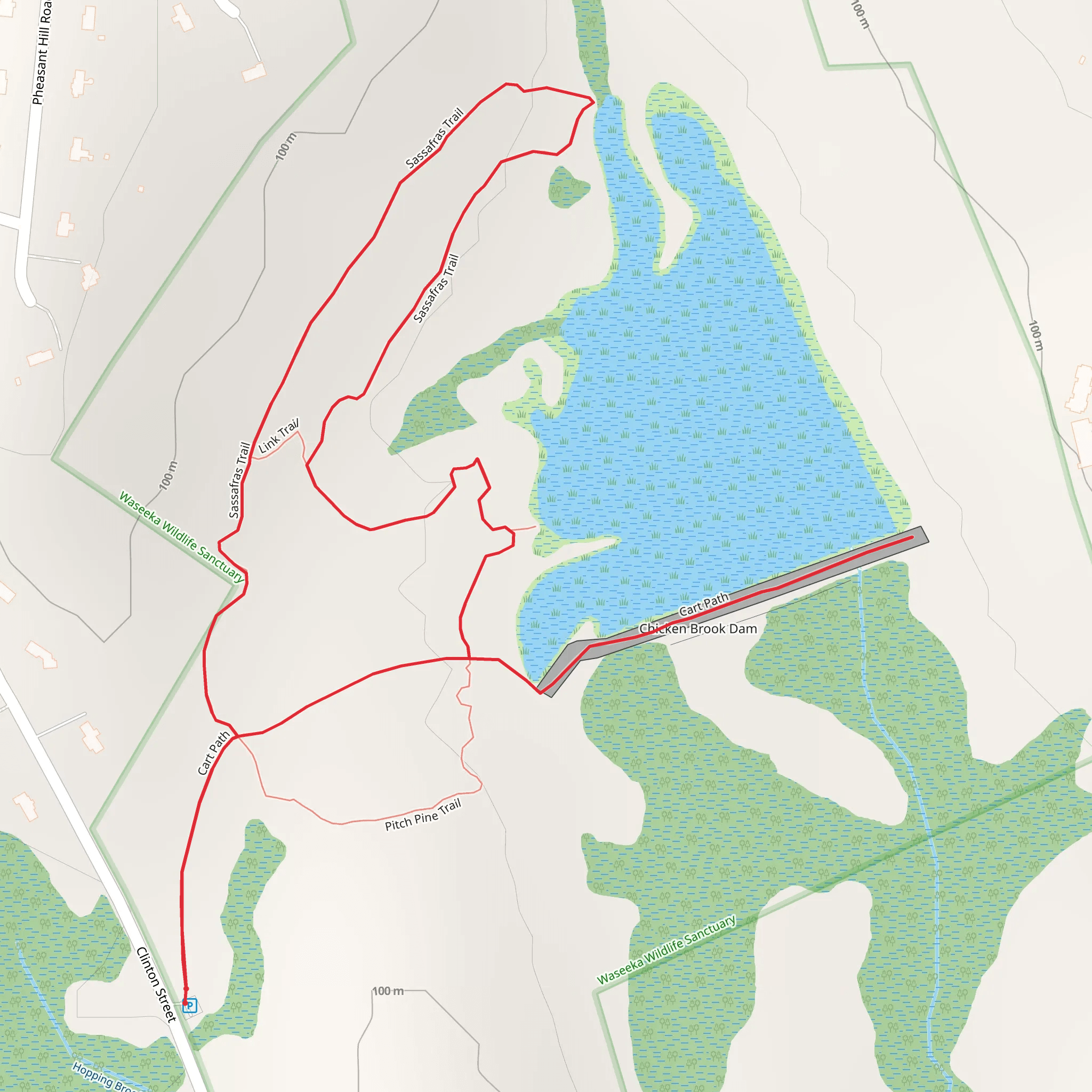 Mass Audubon Waseeka Loop Trail mobile static map