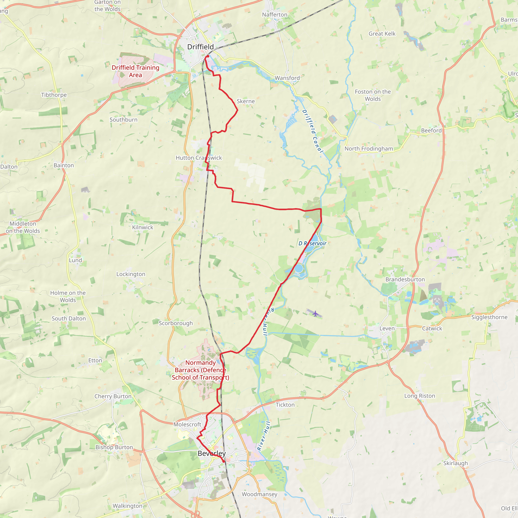 Hutton 20 Miles Walk from Driffield mobile static map