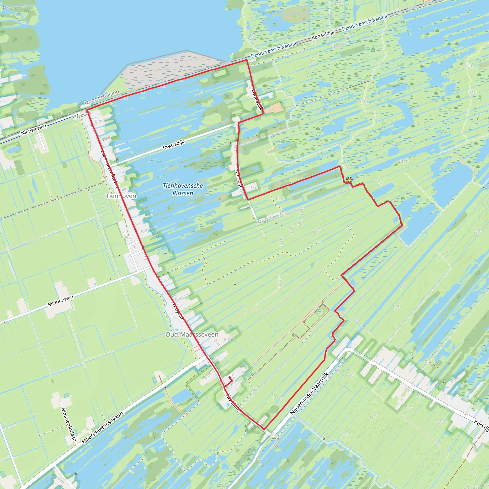 Tienhovensche Plassen and Polder Maarsseveen via Nieuwe Weg mobile static map
