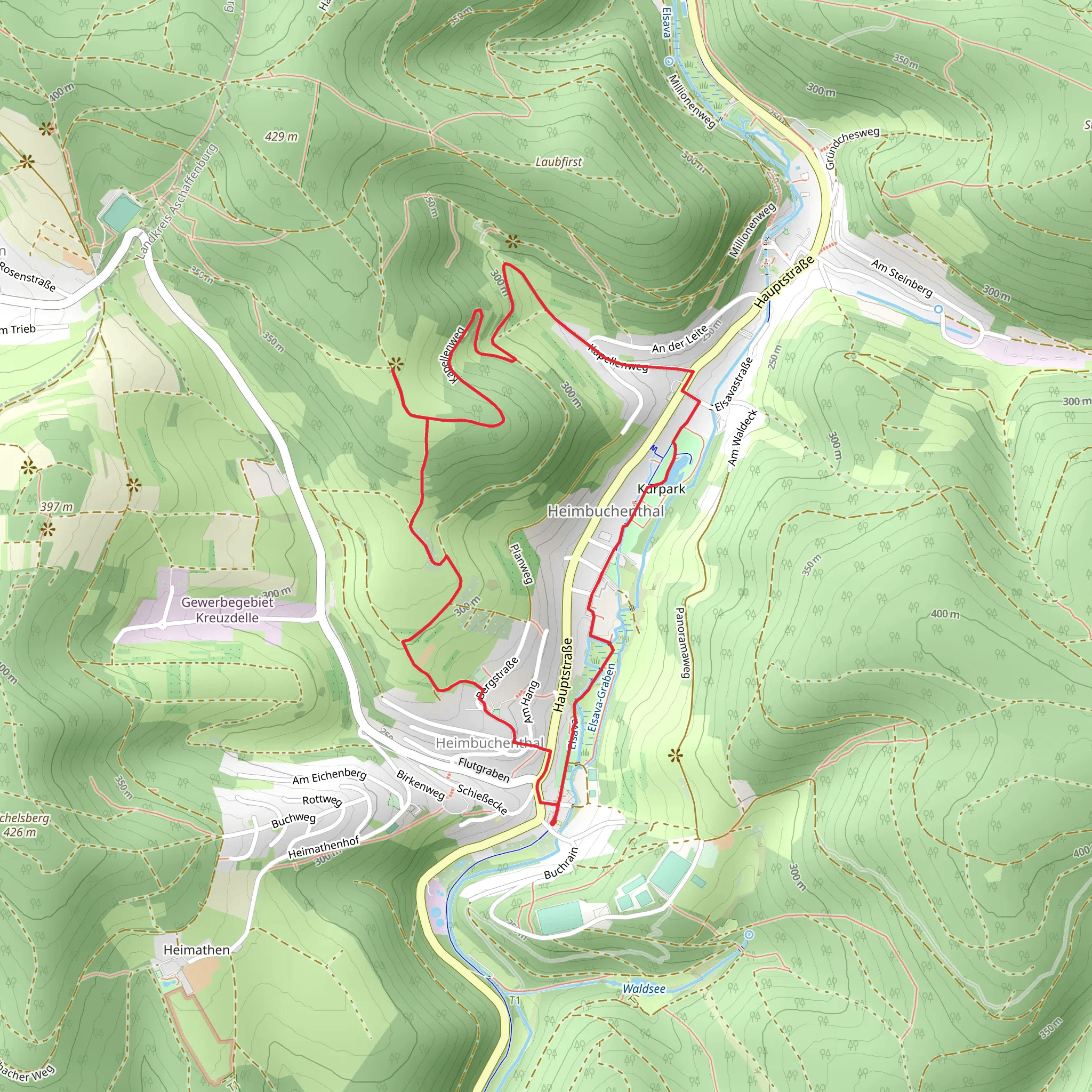 Kurpark via Wiesenweg mobile static map