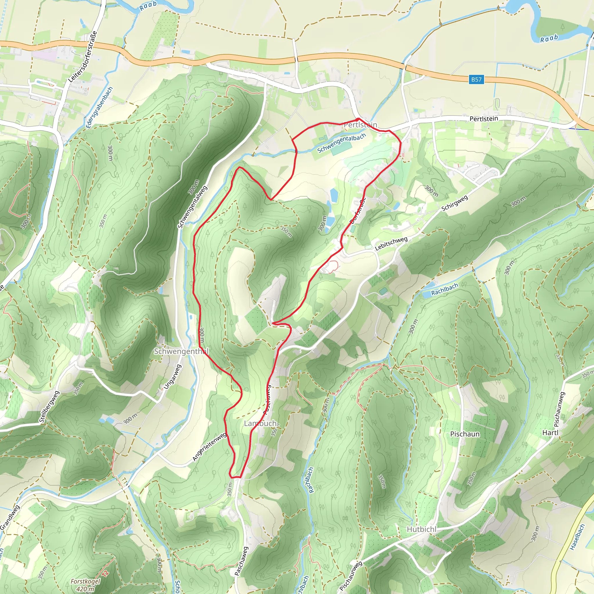 Pertlstein Loop Path mobile static map