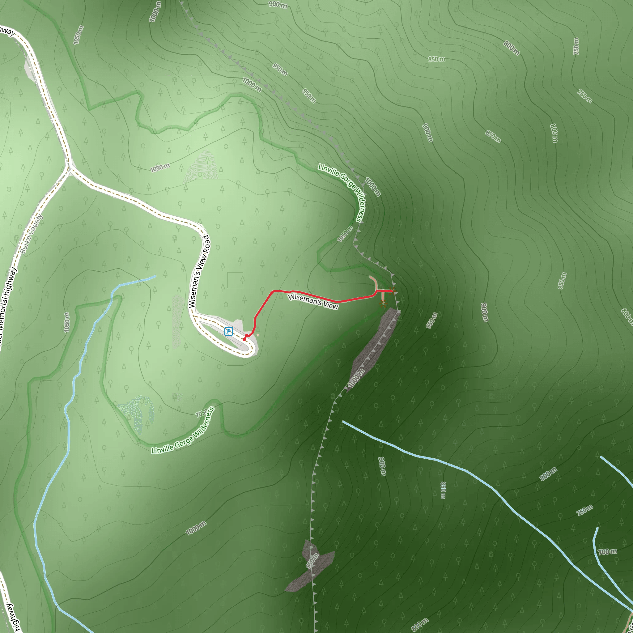 Wisemans View Trail mobile static map