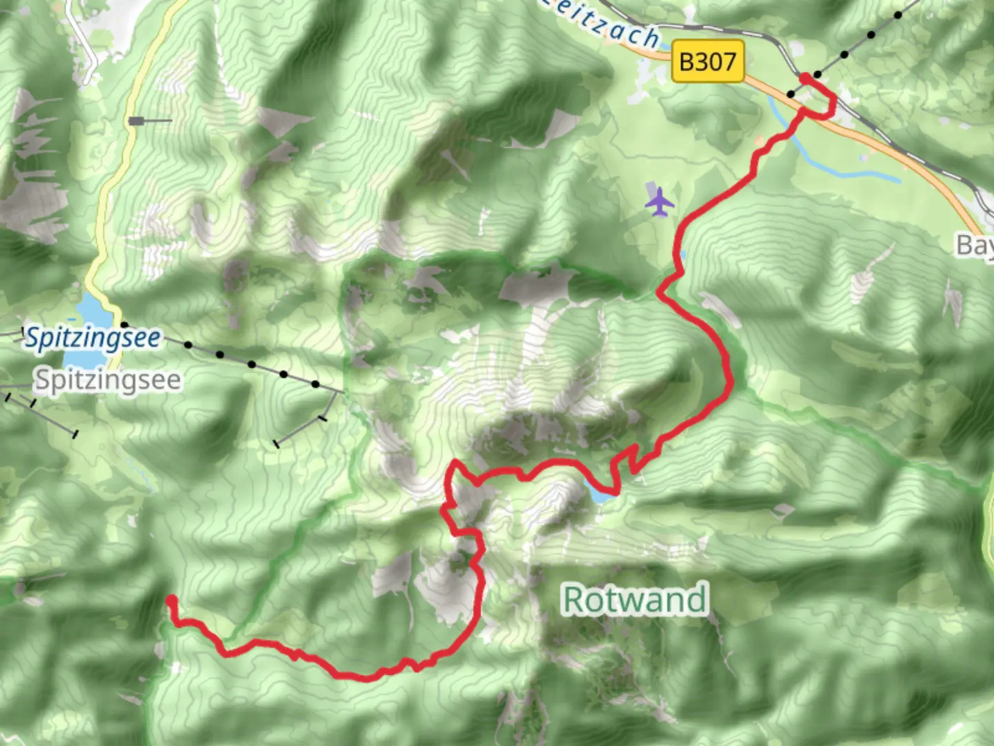 An image depicting the trail Gleiselstein to Oberberg Walk via Rotwand and its surrounding area.