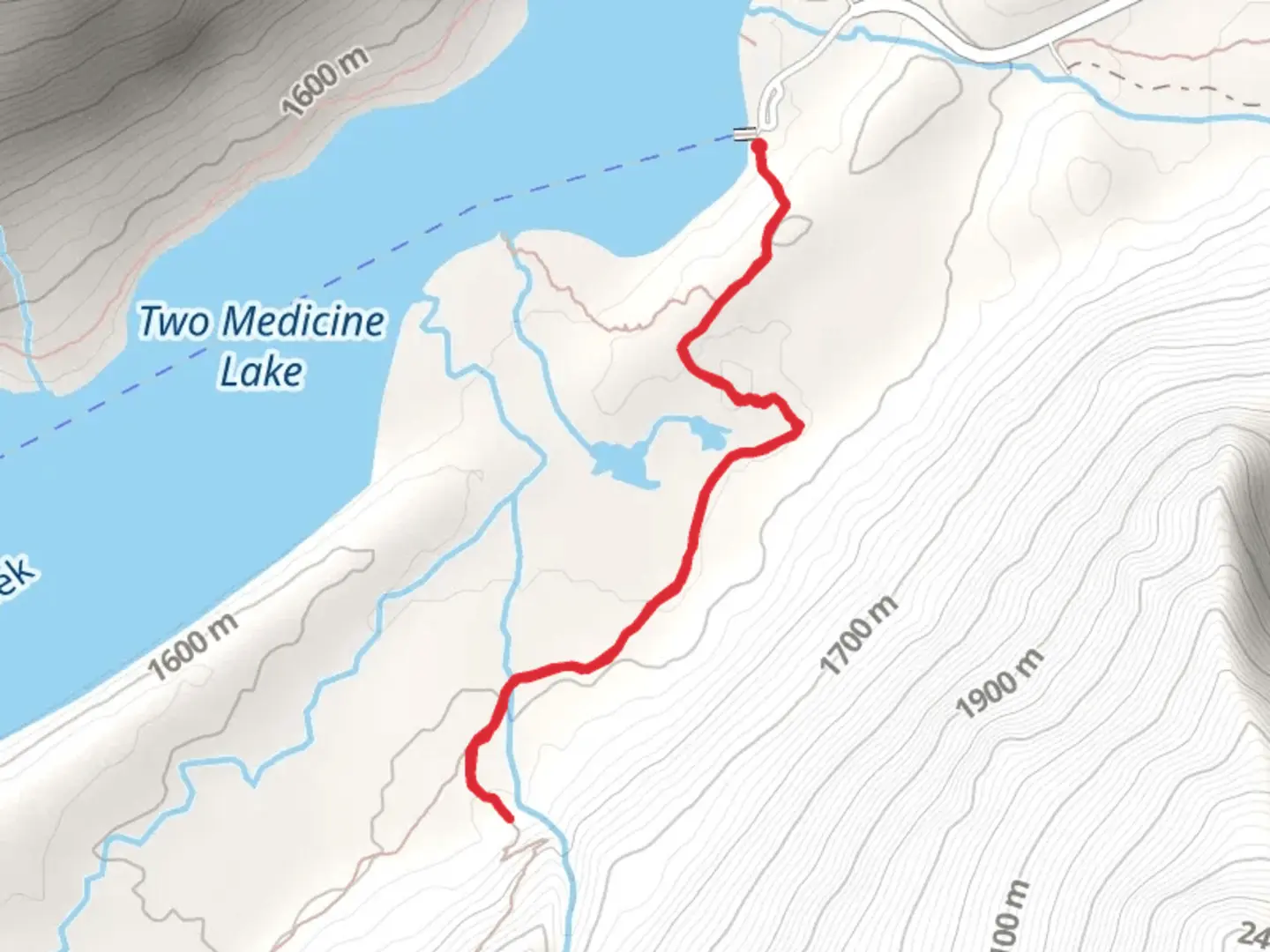 An image depicting the trail Two Medicine Road and its surrounding area.