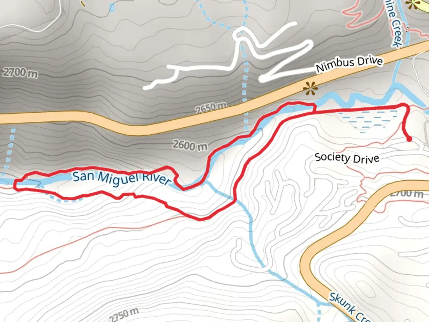 An image depicting the trail Galloping Goose and San Miguel River Loop and its surrounding area.